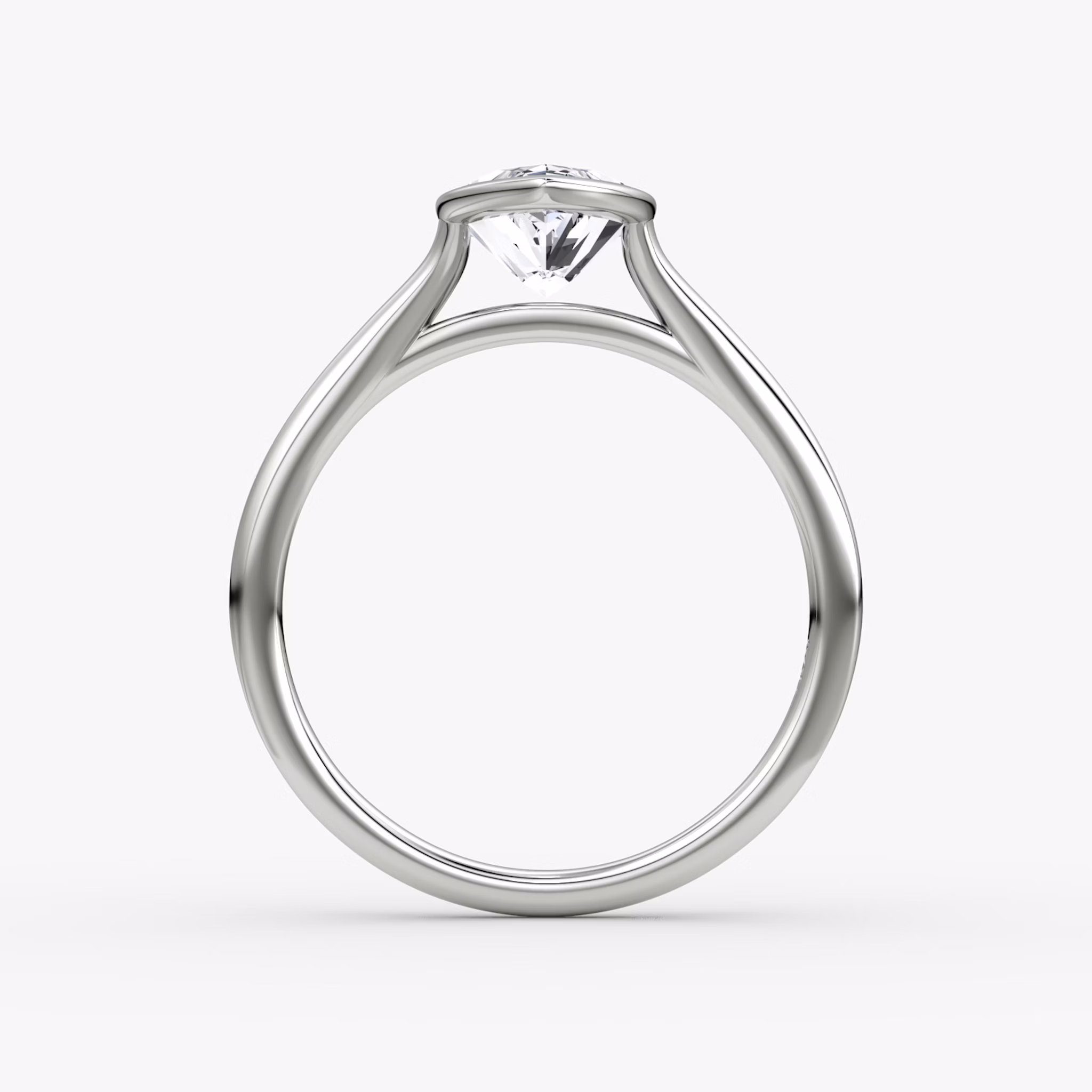 The Flat Edge Bezel | Marquise | 18k | White Gold | bandAccent: Plain | diamondOrientation: vertical | caratWeight: other