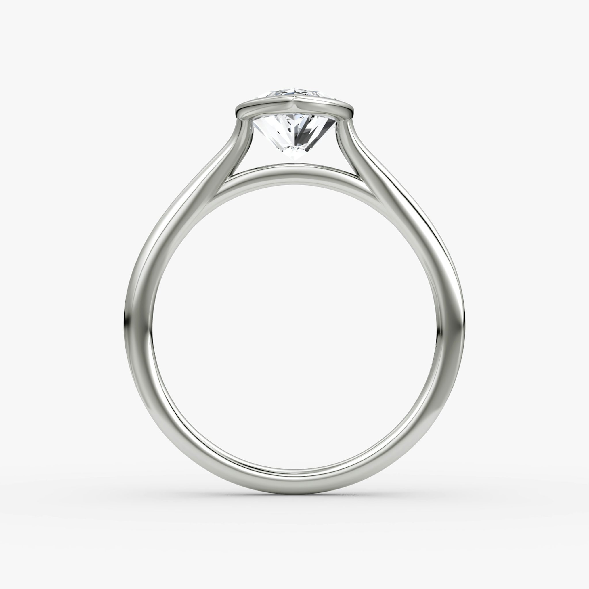 The Flat Edge Bezel | Marquise | 18k | White Gold | bandAccent: Plain | diamondOrientation: vertical | caratWeight: other