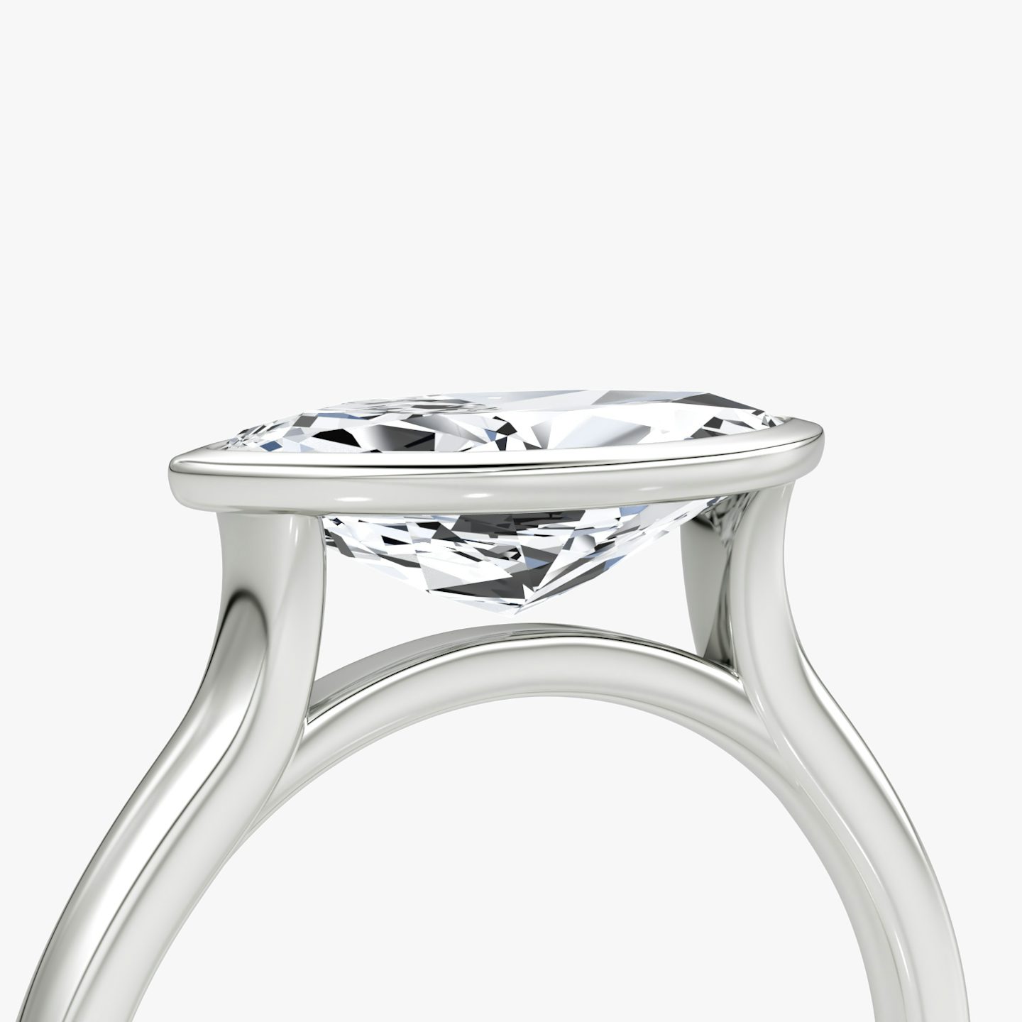 The Flat Edge Bezel | Marquise | 18k | White Gold | bandAccent: Plain | diamondOrientation: horizontal | caratWeight: other