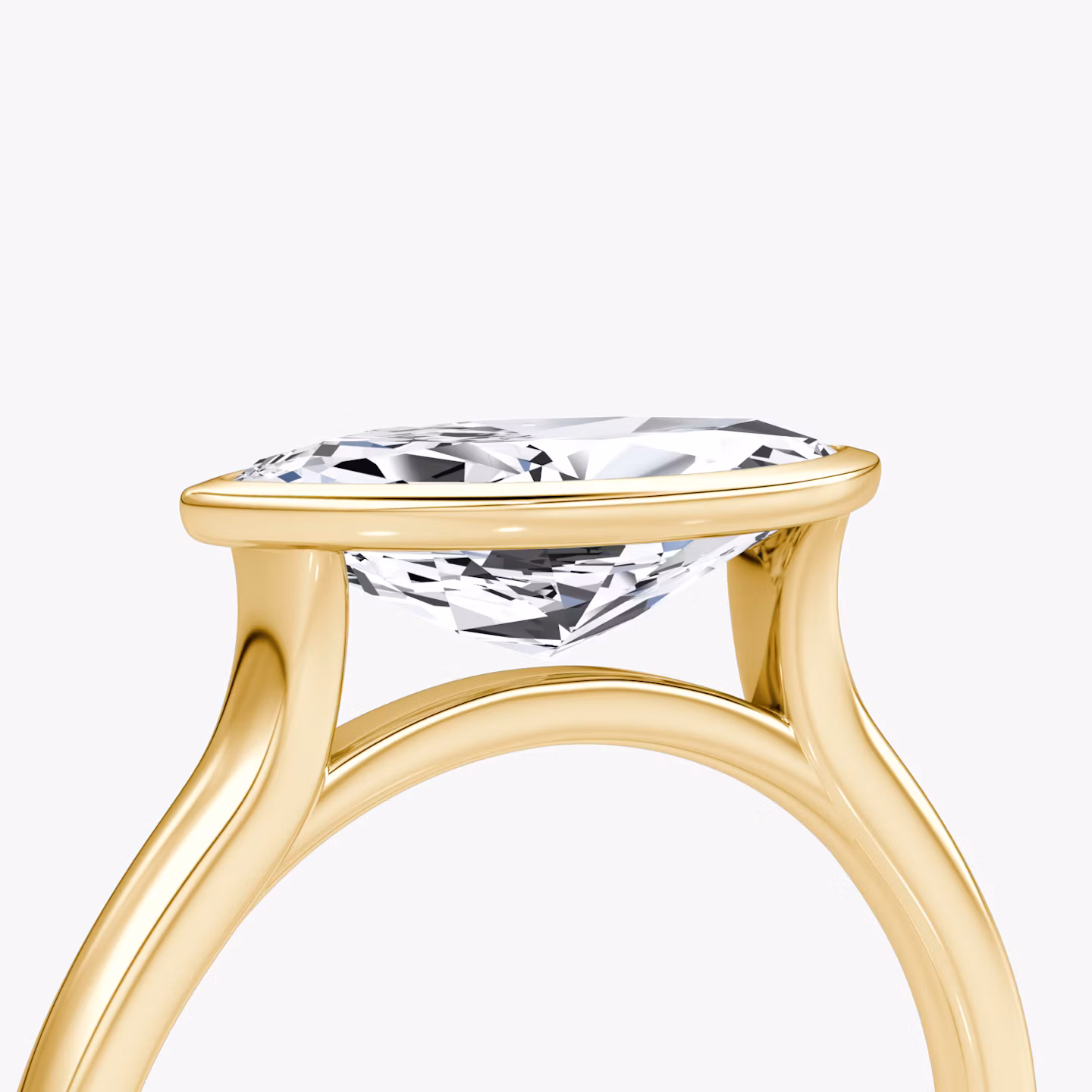 The Flat Edge Bezel | Marquise | 18k | Yellow Gold | bandAccent: Plain | diamondOrientation: horizontal | caratWeight: other
