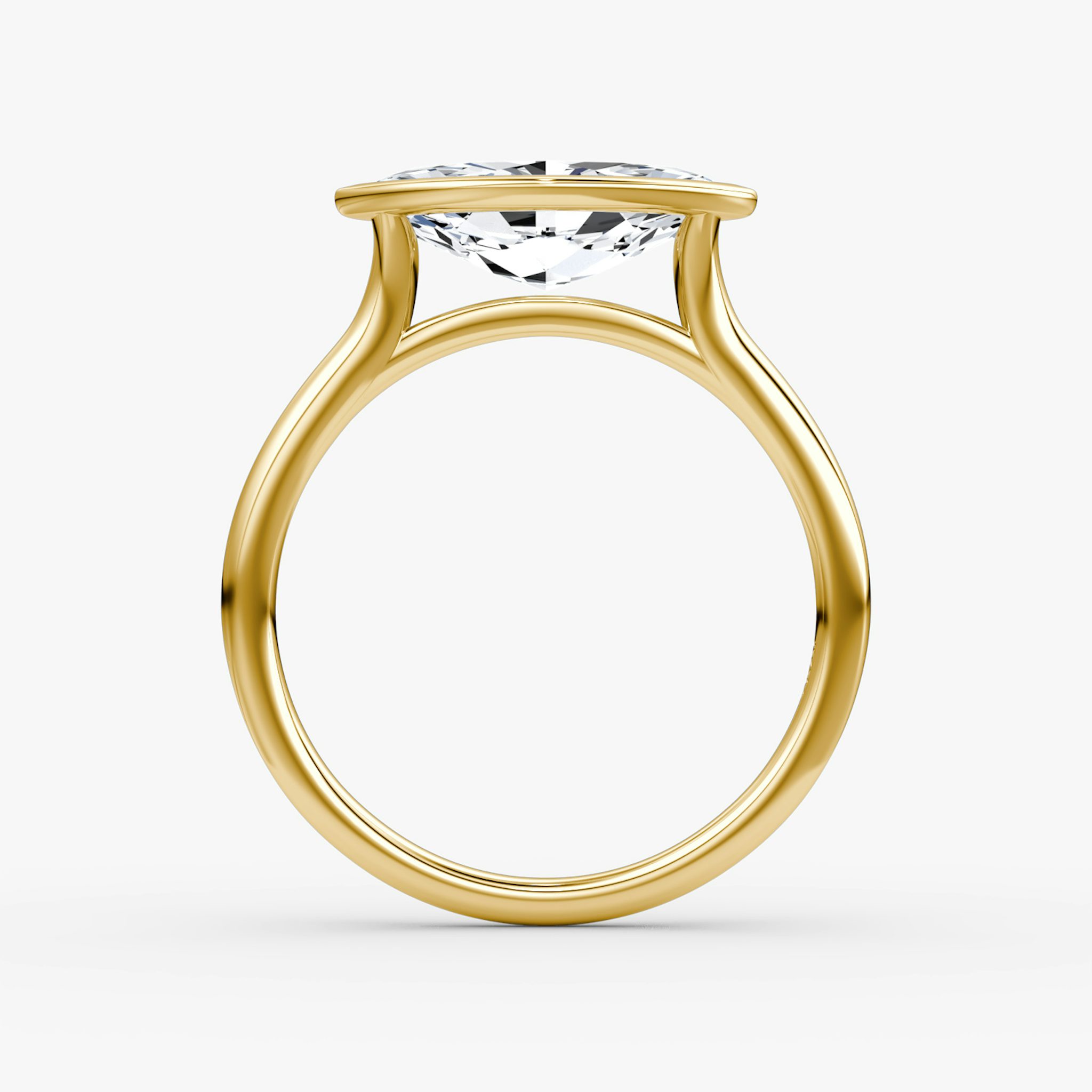 The Flat Edge Bezel | Marquise | 18k | Yellow Gold | bandAccent: Plain | diamondOrientation: horizontal | caratWeight: other