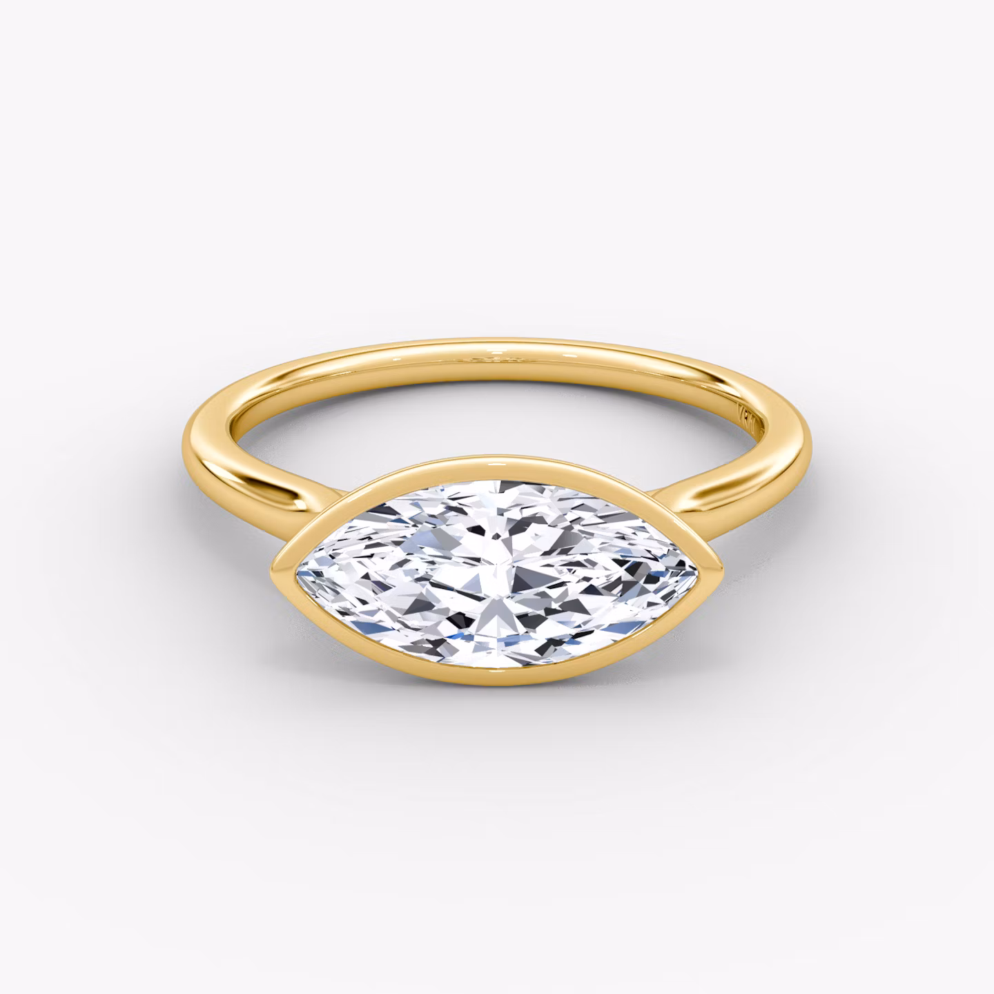 The Flat Edge Bezel Marquise | Yellow Gold