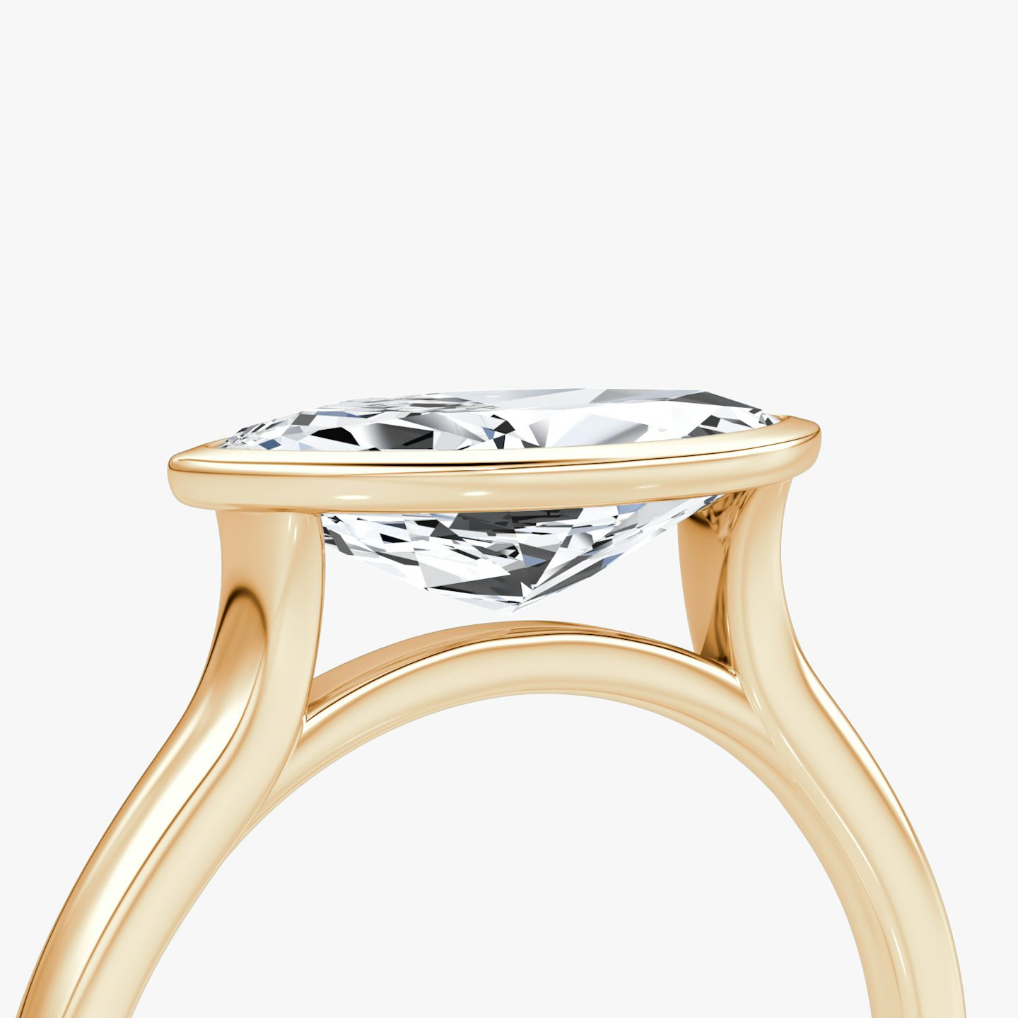 Bague de fiançailles Flat Edge Bezel | Marquise | 14k | Or rose | bandAccent: Simple | diamondOrientation: horizontal | caratWeight: other