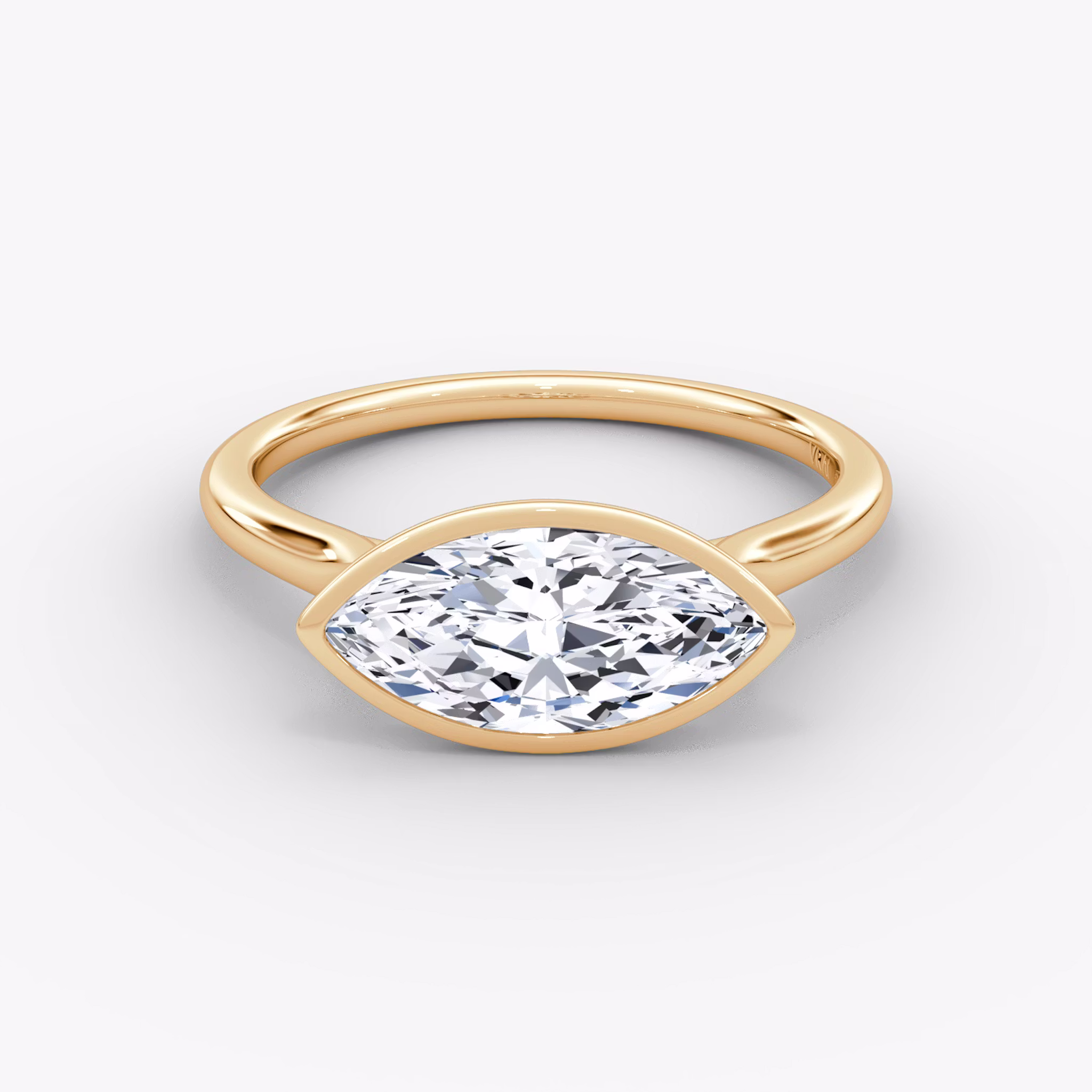 The Flat Edge Bezel Marquise | Rose Gold