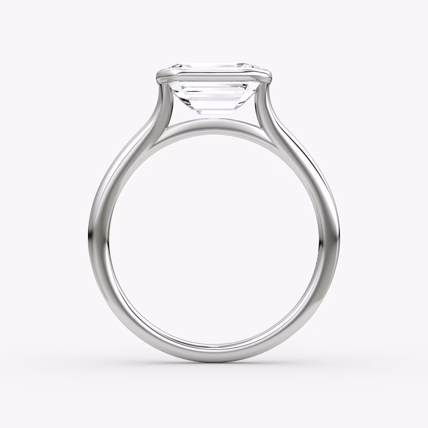 The Flat Edge Bezel | Emerald | 18k | White Gold | bandAccent: Plain | diamondOrientation: horizontal | caratWeight: other