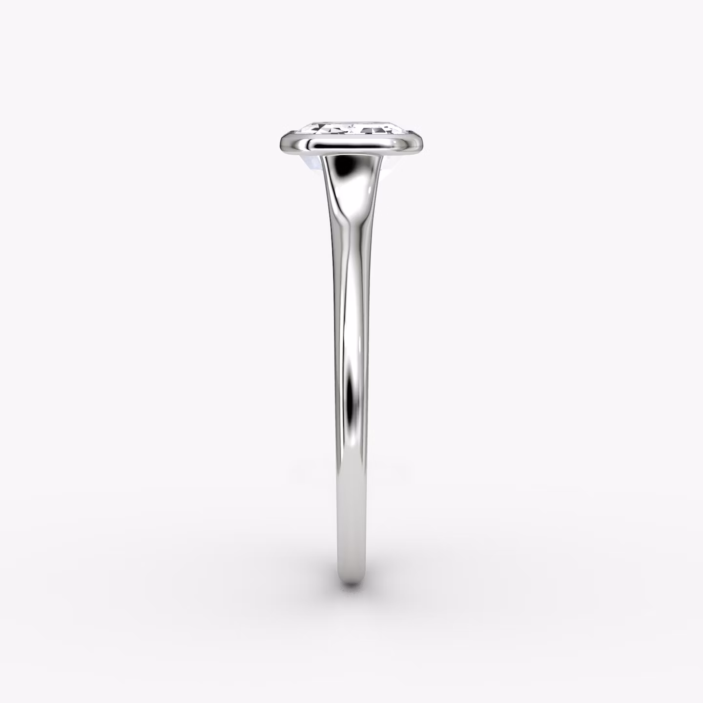 The Flat Edge Bezel | Emerald | 18k | White Gold | bandAccent: Plain | diamondOrientation: horizontal | caratWeight: other