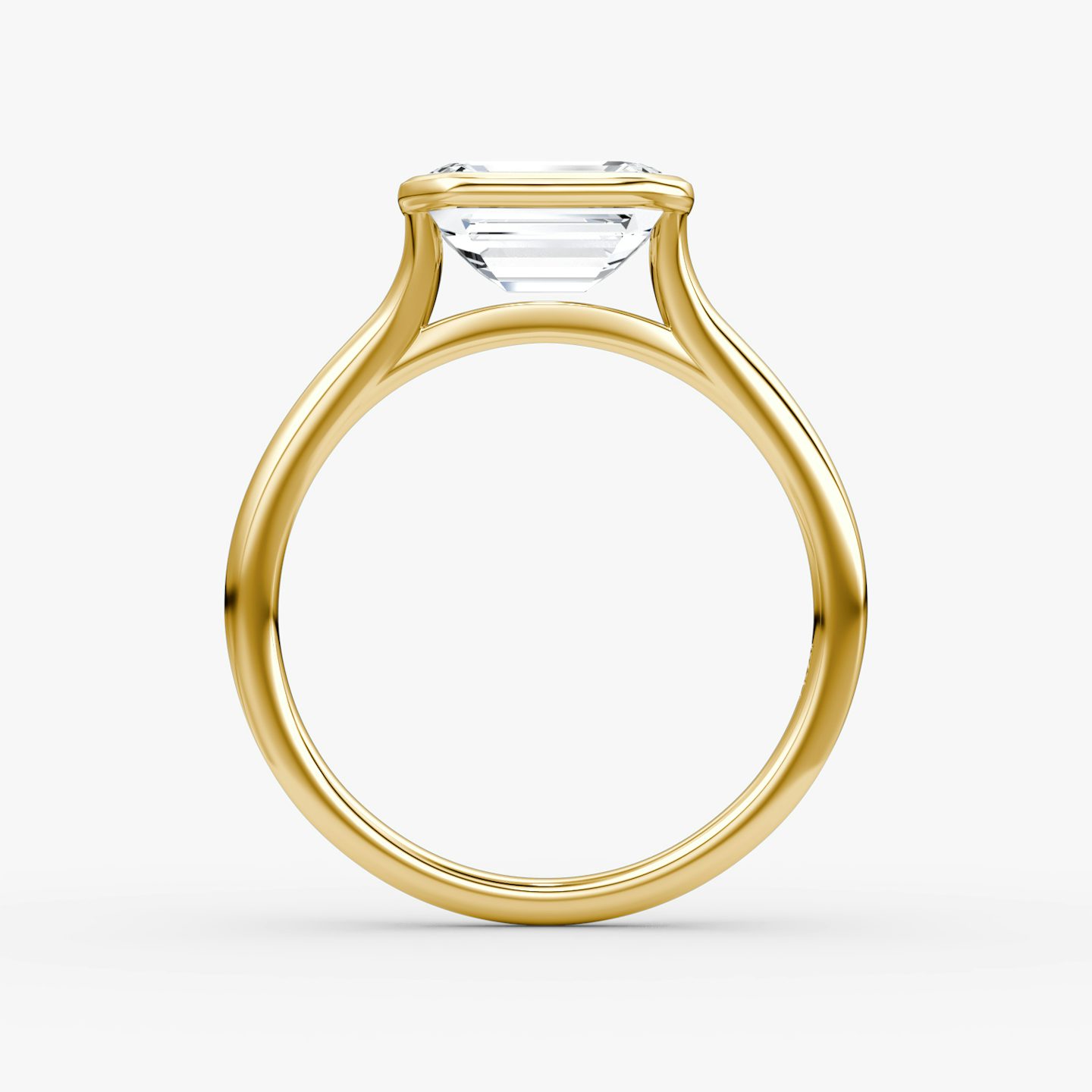 The Flat Edge Bezel | Emerald | 18k | Yellow Gold | bandAccent: Plain | diamondOrientation: horizontal | caratWeight: other