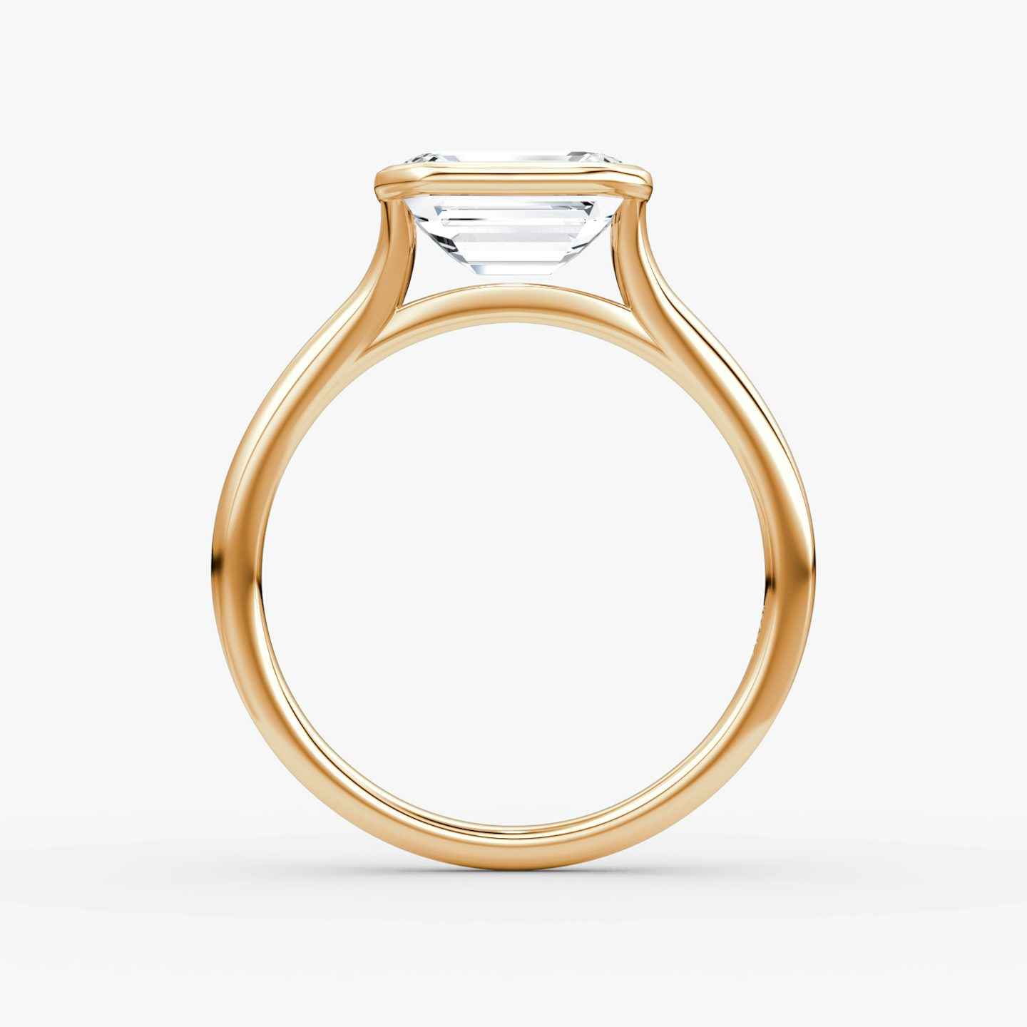 The Flat Edge Bezel | Emerald | 14k | Rose Gold | bandAccent: Plain | diamondOrientation: horizontal | caratWeight: other