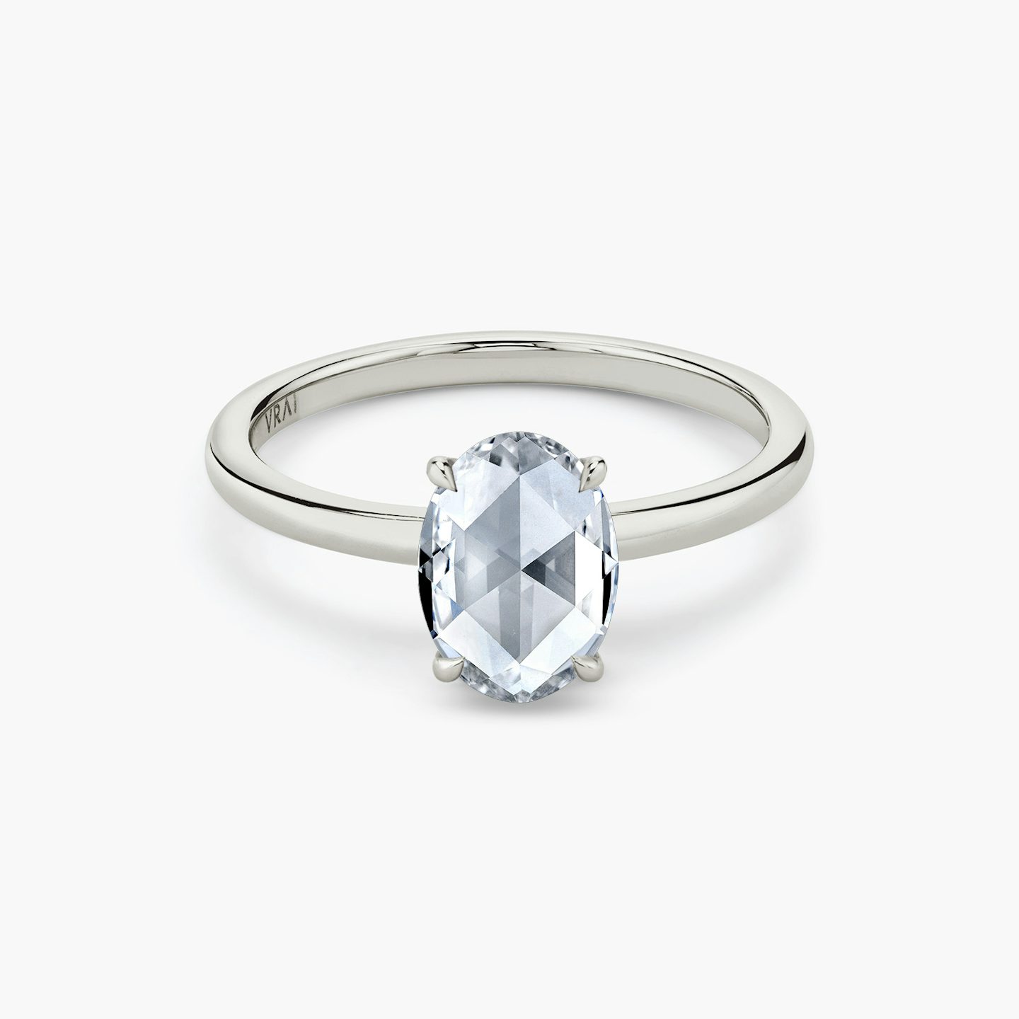 The Signature | Oval Rose | 18k | White Gold | bandAccent: Plain | bandWidth: standard | excludeFromFeed: null | hiddenHalo: no | diamondOrientation: vertical | caratWeight: other
