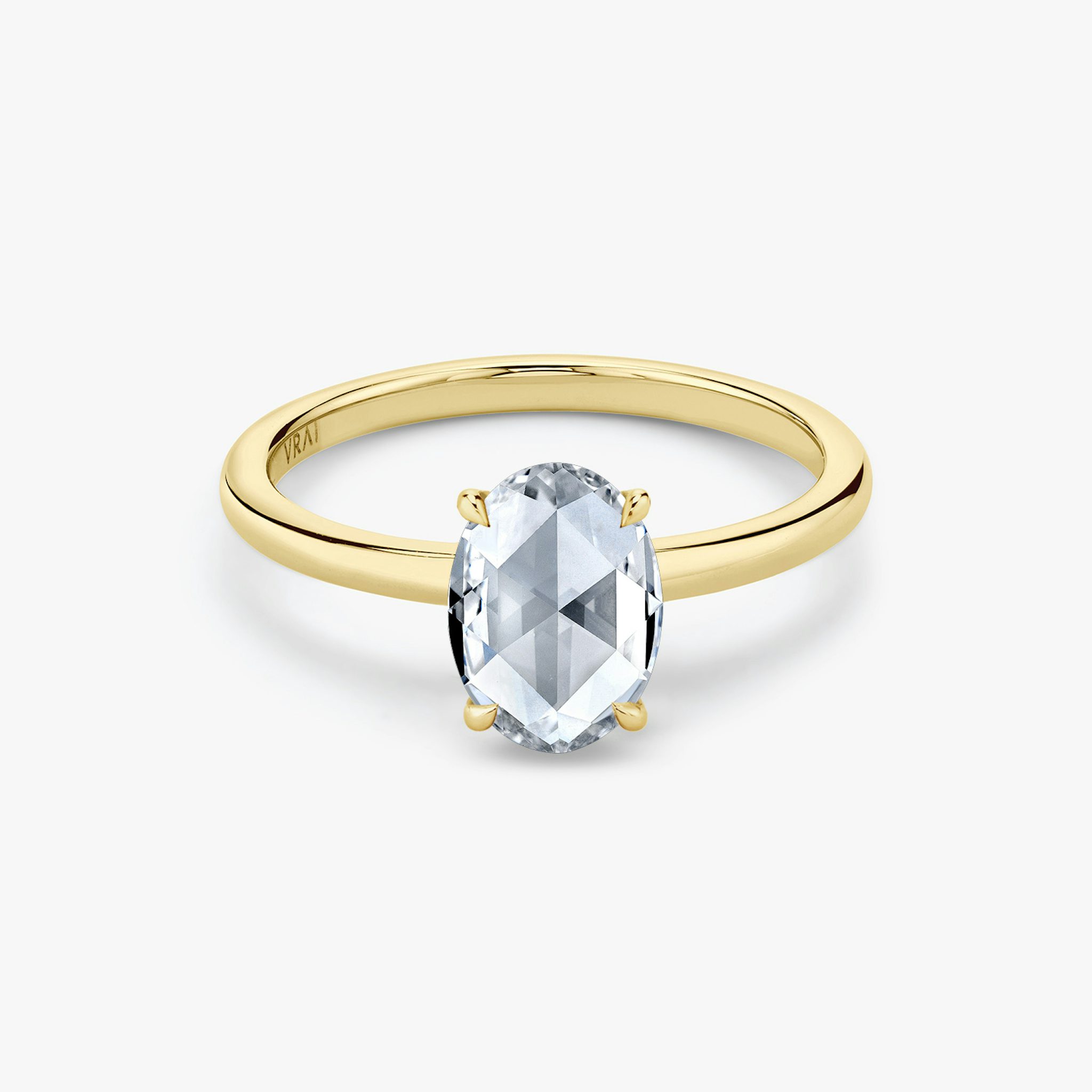 The Signature | Oval Rose | 18k | Yellow Gold | bandAccent: Plain | bandWidth: standard | excludeFromFeed: null | hiddenHalo: no | diamondOrientation: vertical | caratWeight: other