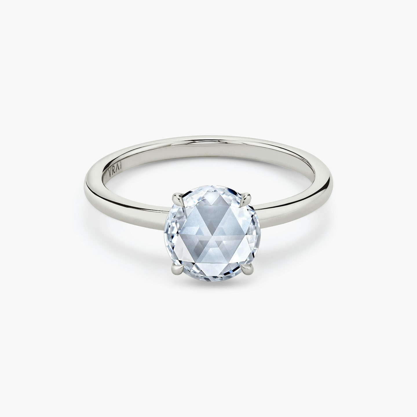 The Signature | Round Rose | 18k | White Gold | bandAccent: Plain | bandWidth: standard | excludeFromFeed: null | hiddenHalo: no | diamondOrientation: vertical | caratWeight: other