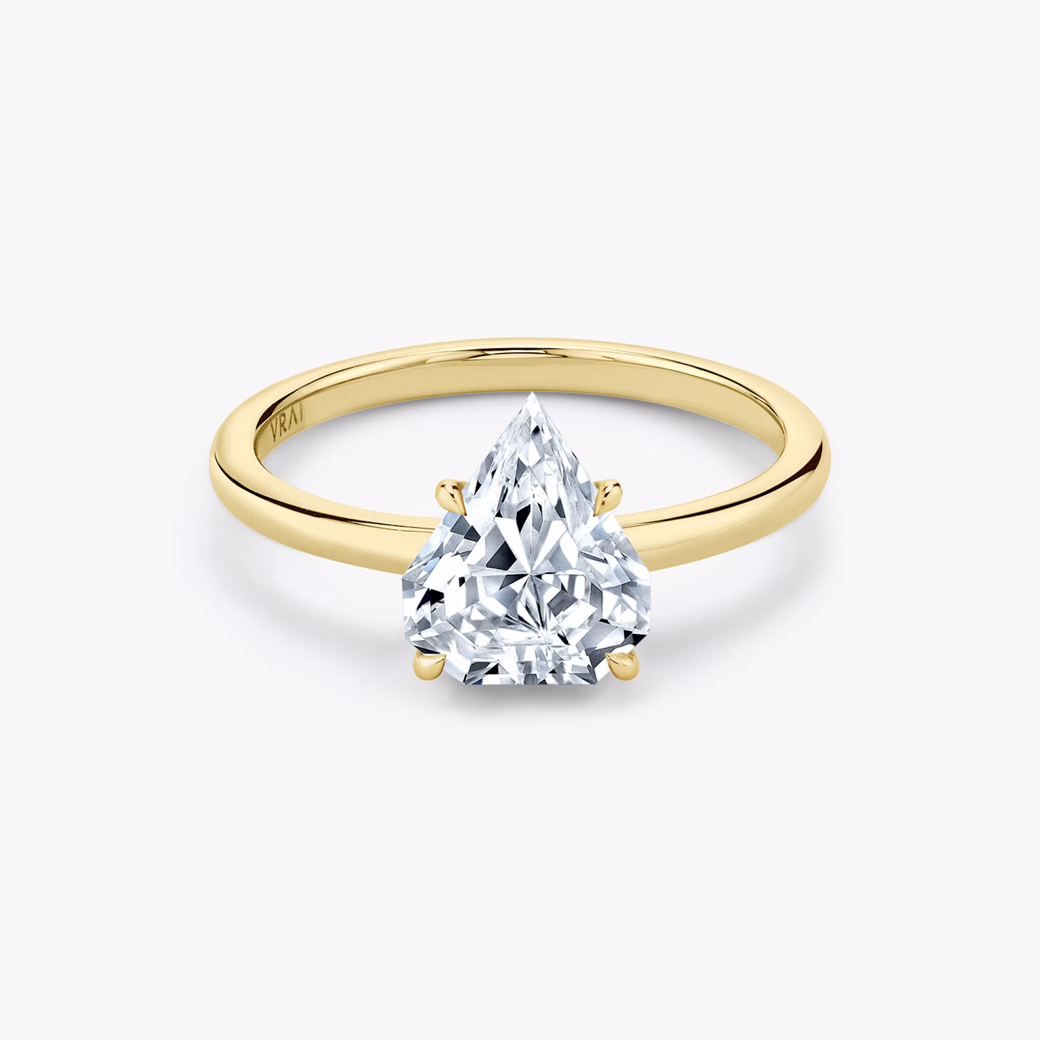 The Signature | Shield | 18k | Yellow Gold | bandAccent: Plain | bandWidth: standard | excludeFromFeed: null | hiddenHalo: no | diamondOrientation: vertical | caratWeight: other