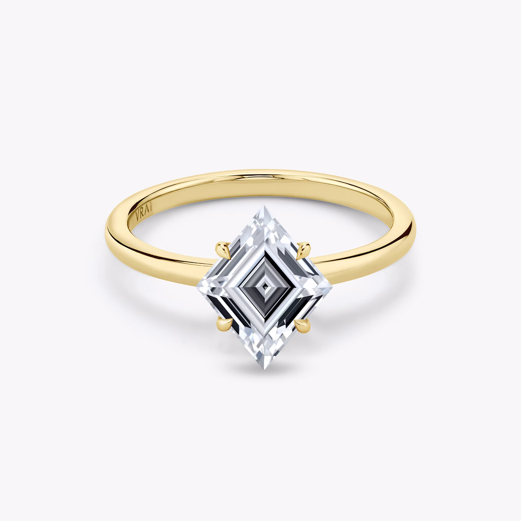 The Signature | Lozenge | 18k | Yellow Gold | bandAccent: Plain | bandWidth: standard | excludeFromFeed: null | hiddenHalo: no | diamondOrientation: vertical | caratWeight: other