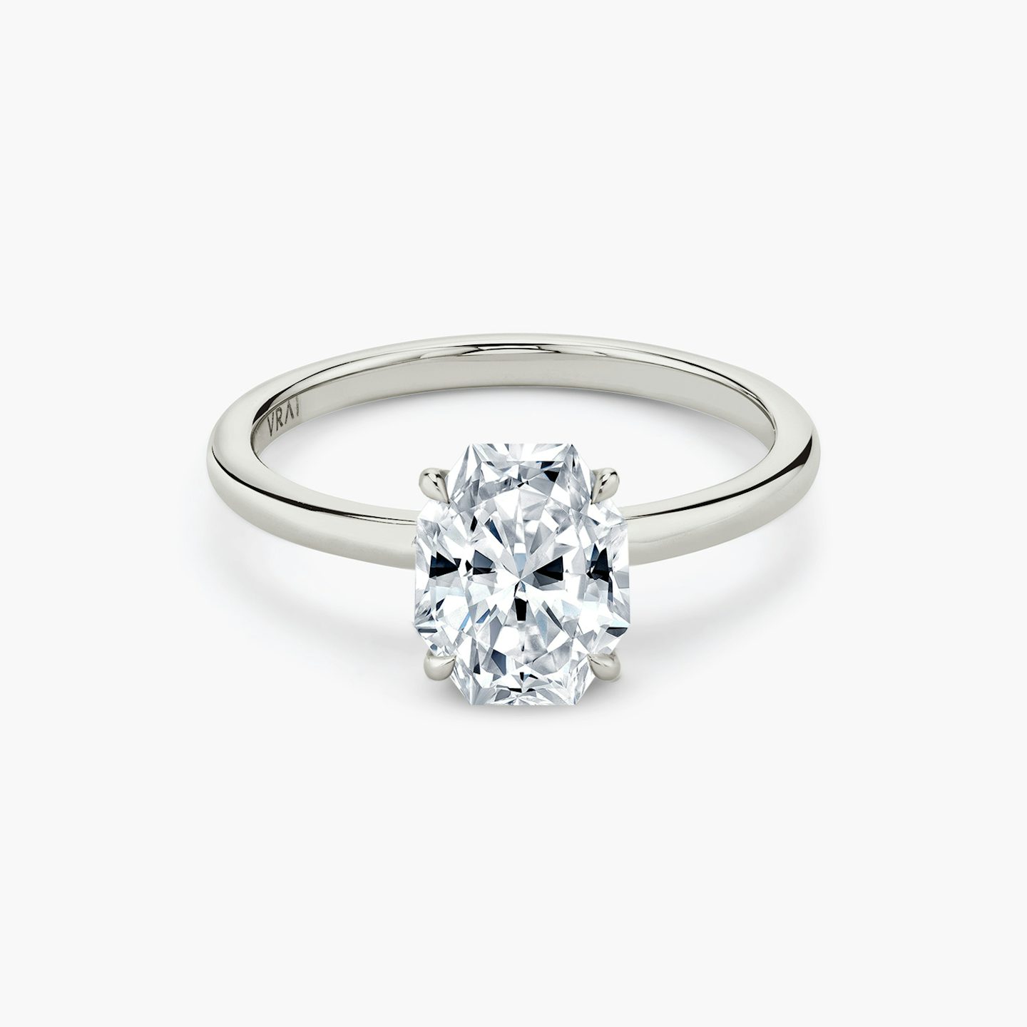 The Signature | Lucky | 18k | White Gold | bandAccent: Plain | bandWidth: standard | excludeFromFeed: null | hiddenHalo: no | diamondOrientation: vertical | caratWeight: other