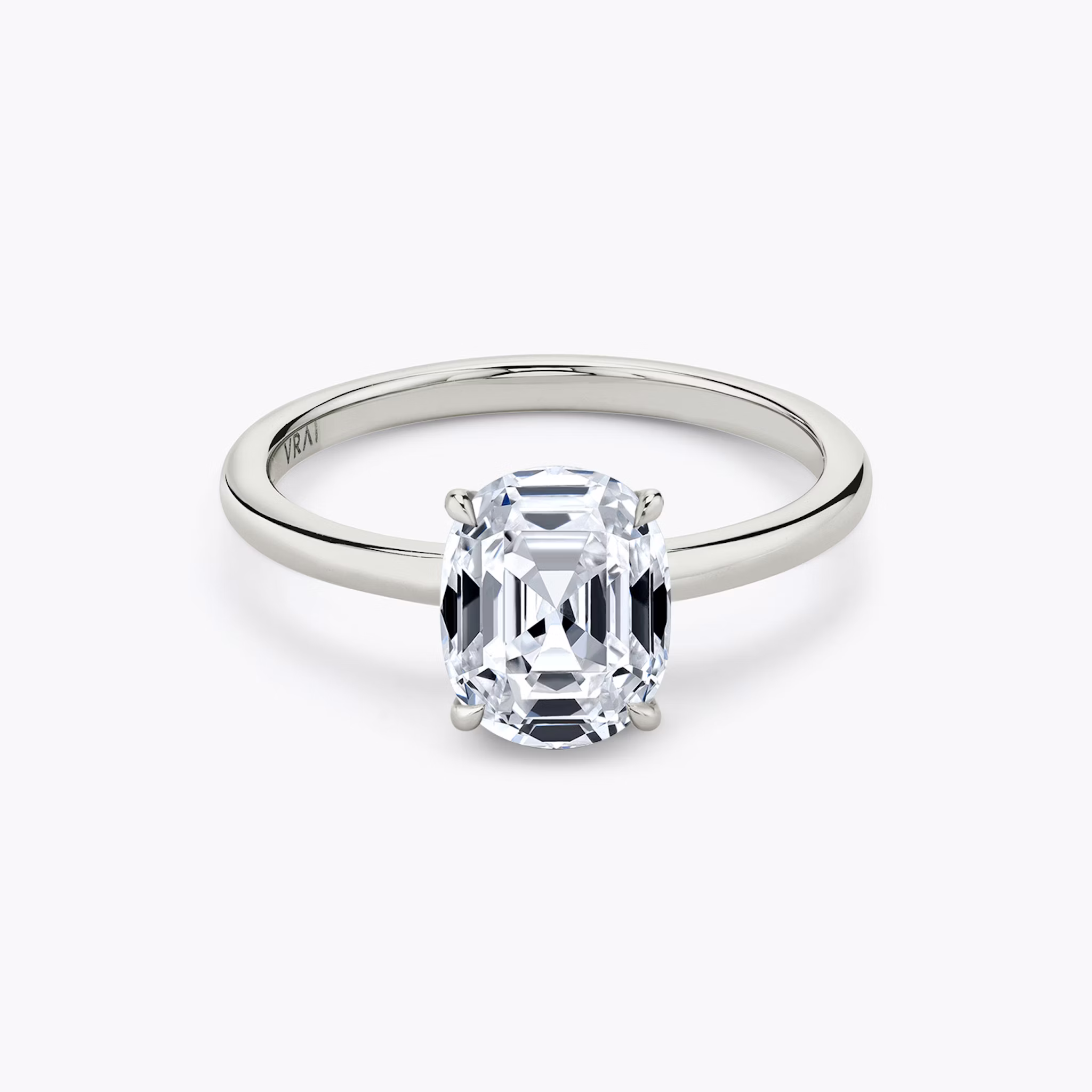 The Signature | Capri | 18k | White Gold | bandAccent: Plain | bandWidth: standard | excludeFromFeed: null | hiddenHalo: no | diamondOrientation: vertical | caratWeight: other