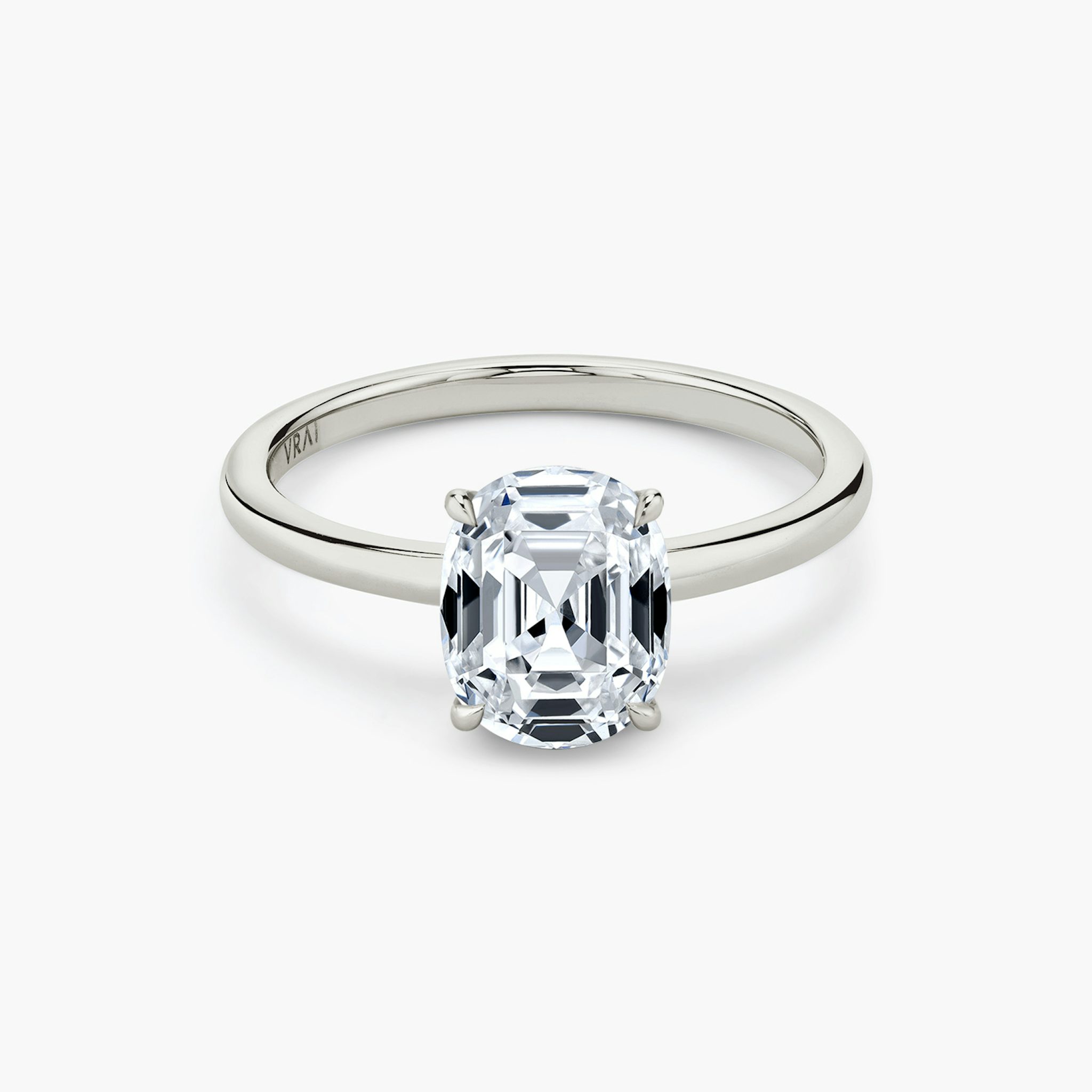 The Signature | Capri | 18k | White Gold | bandAccent: Plain | bandWidth: standard | excludeFromFeed: null | hiddenHalo: no | diamondOrientation: vertical | caratWeight: other