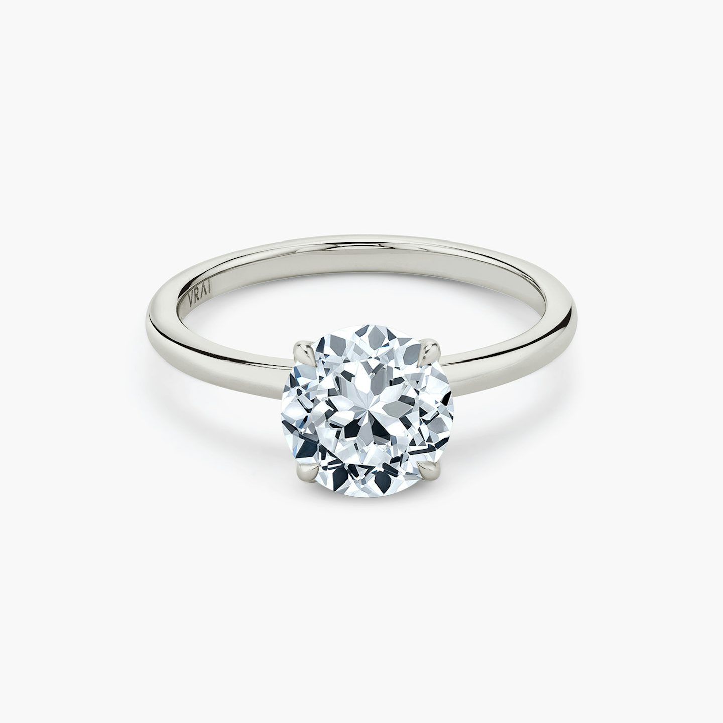 The Signature | Passion | 18k | White Gold | bandAccent: Plain | bandWidth: standard | excludeFromFeed: null | hiddenHalo: no | diamondOrientation: vertical | caratWeight: other