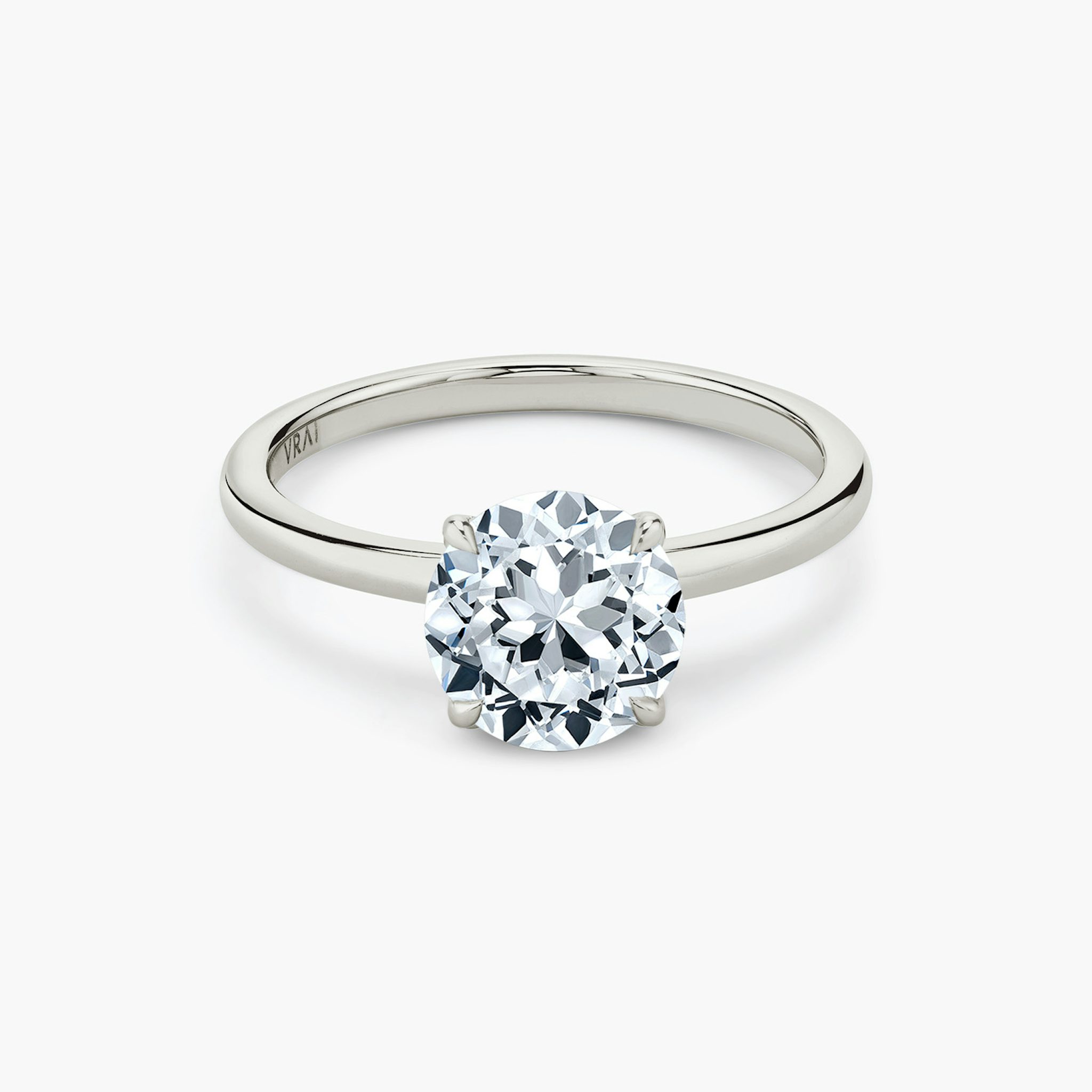 The Signature | Passion | 18k | White Gold | bandAccent: Plain | bandWidth: standard | excludeFromFeed: null | hiddenHalo: no | diamondOrientation: vertical | caratWeight: other