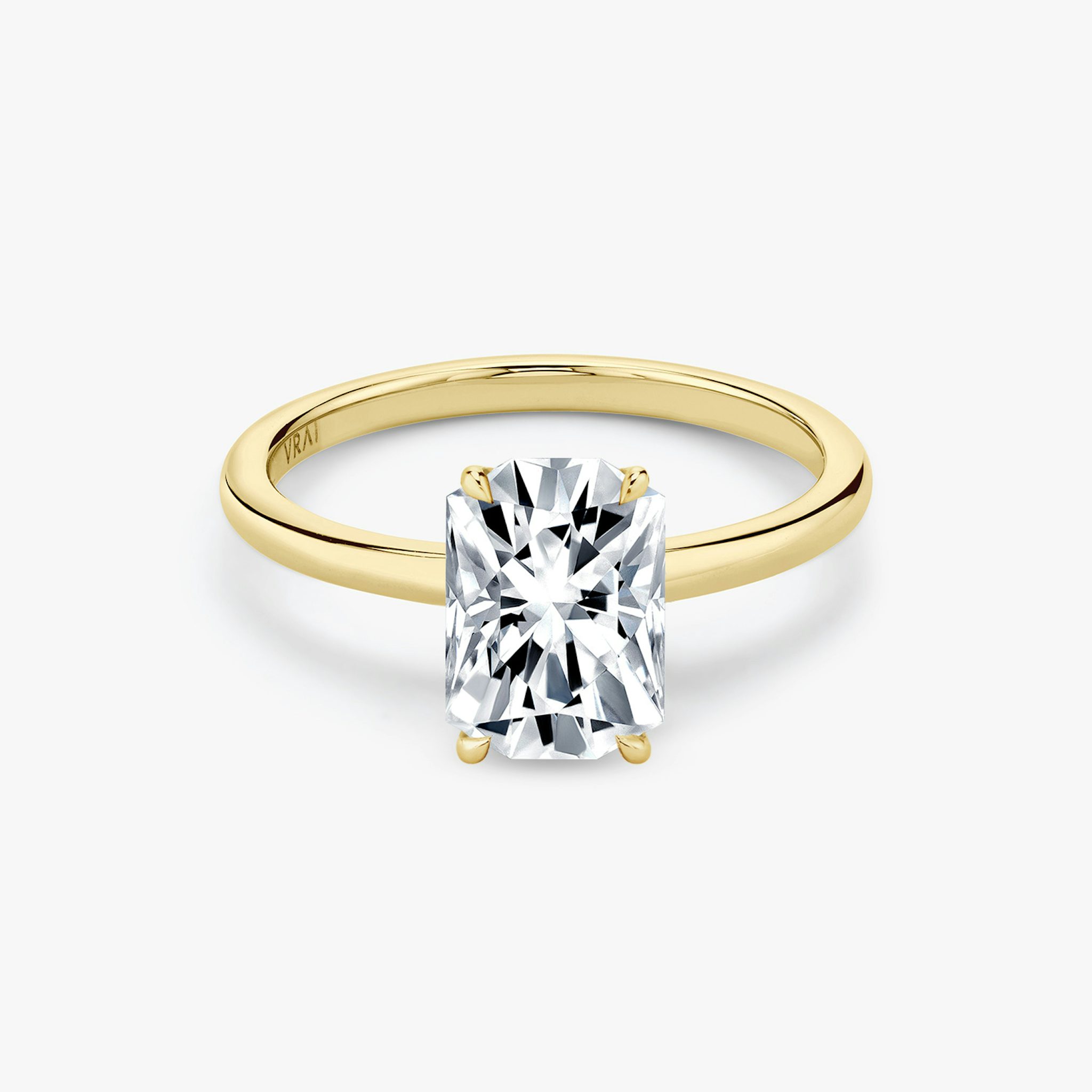 The Signature | Rand | 18k | Yellow Gold | bandAccent: Plain | bandWidth: standard | excludeFromFeed: null | hiddenHalo: no | diamondOrientation: vertical | caratWeight: other