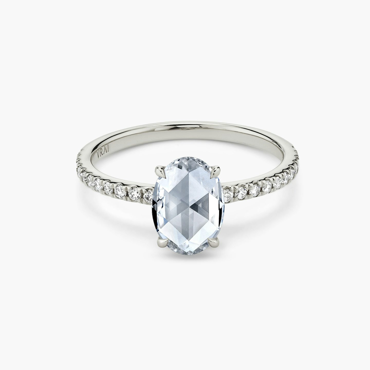 The Signature | Oval Rose | Platinum | bandAccent: Pavé | bandWidth: standard | excludeFromFeed: null | hiddenHalo: no | diamondOrientation: vertical | caratWeight: other