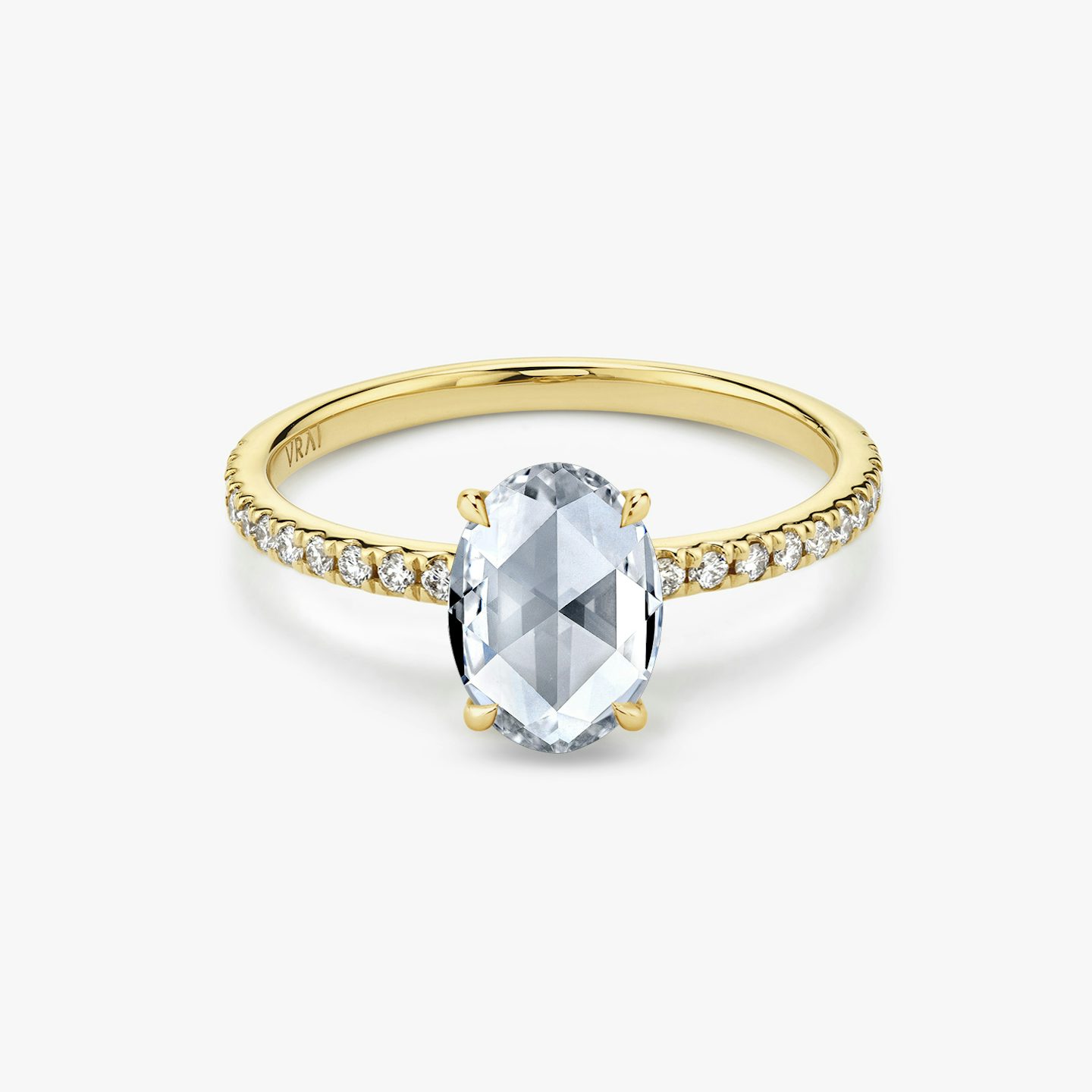 The Signature | Oval Rose | 18k | Yellow Gold | bandAccent: Pavé | bandWidth: standard | excludeFromFeed: null | hiddenHalo: no | diamondOrientation: vertical | caratWeight: other