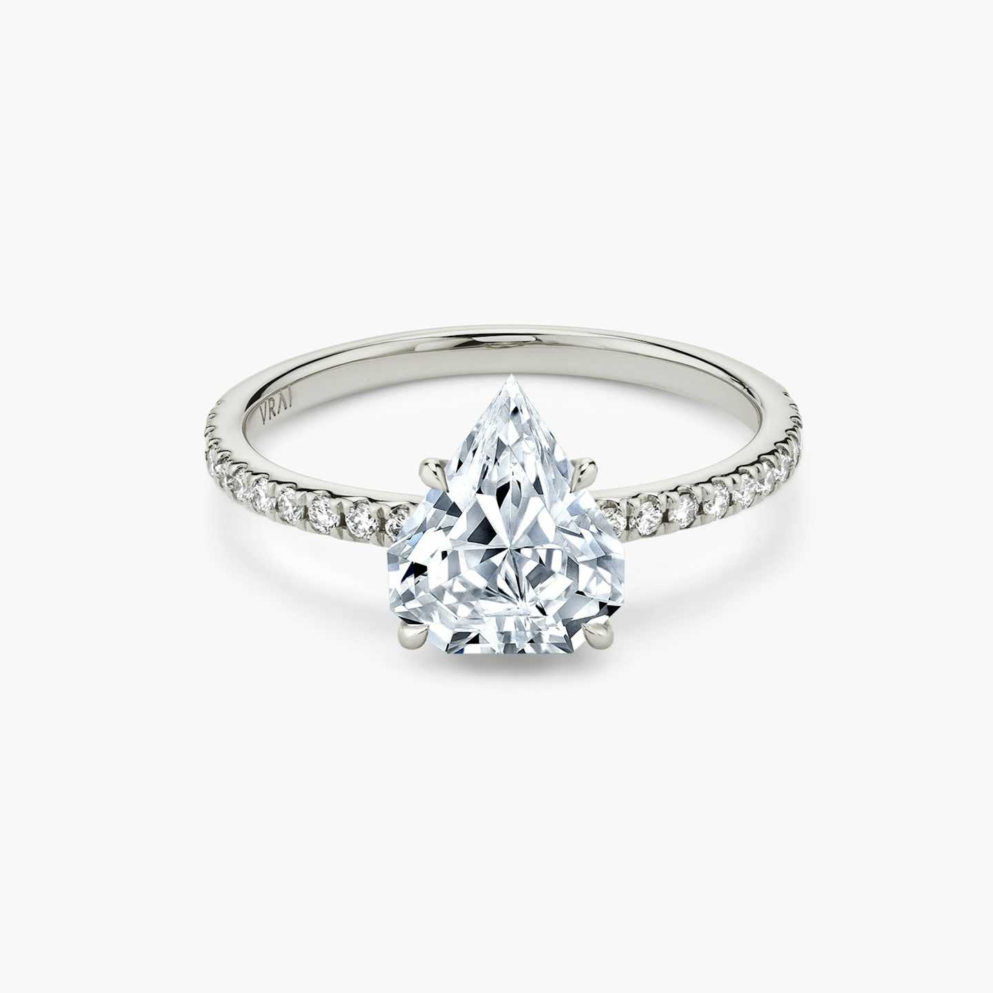 The Signature | Shield | Platinum | bandAccent: Pavé | bandWidth: standard | excludeFromFeed: null | hiddenHalo: no | diamondOrientation: vertical | caratWeight: other