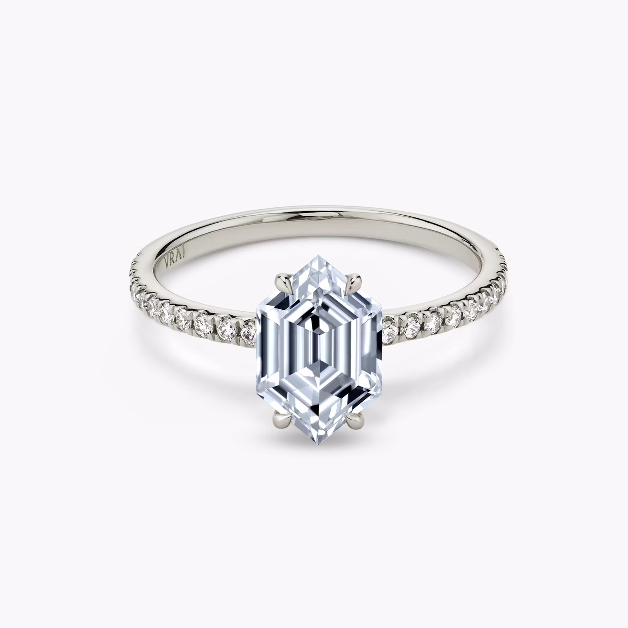 The Signature Long Hexagon | White Gold