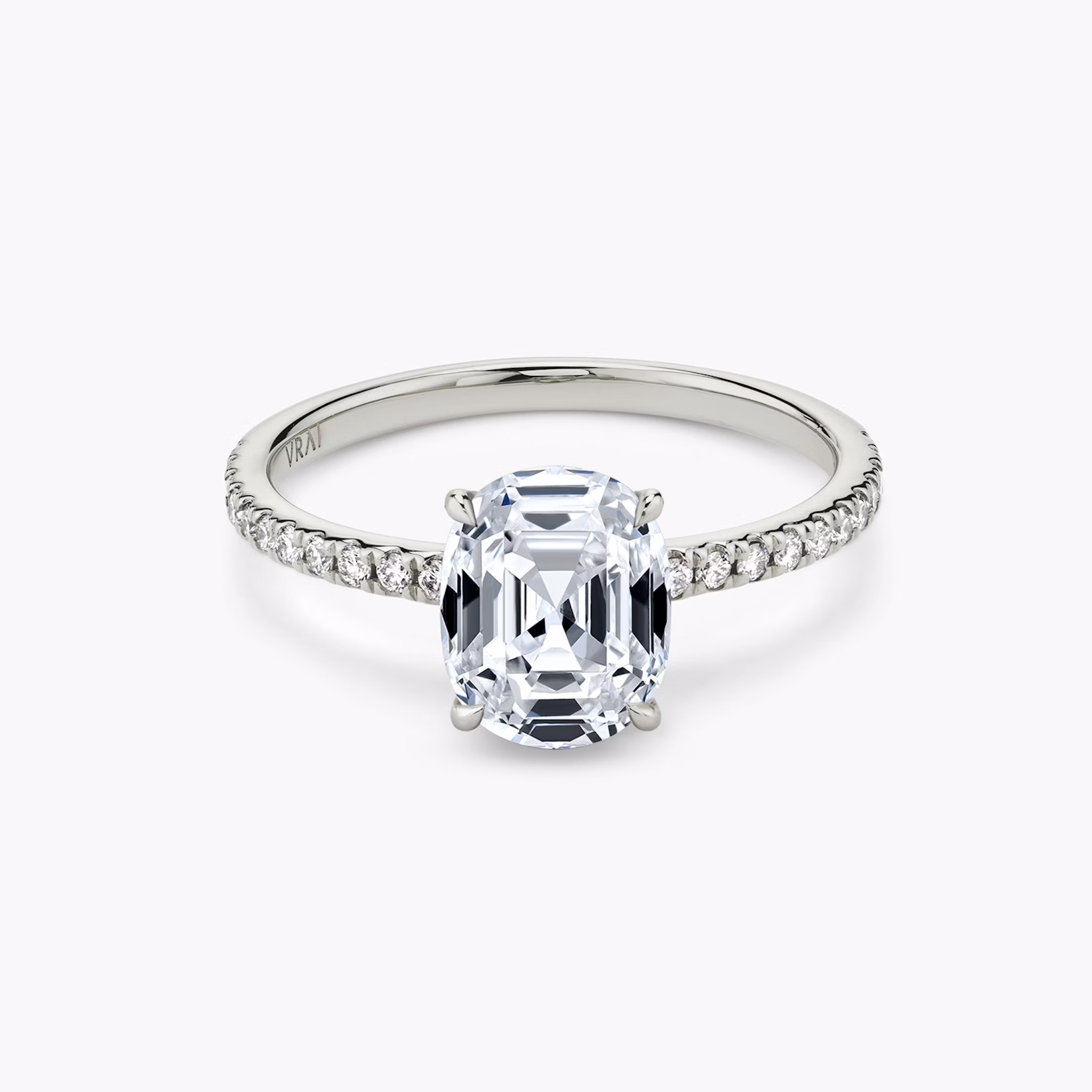 The Signature | Capri | 18k | White Gold | bandAccent: Pavé | bandWidth: standard | excludeFromFeed: null | hiddenHalo: no | diamondOrientation: vertical | caratWeight: other
