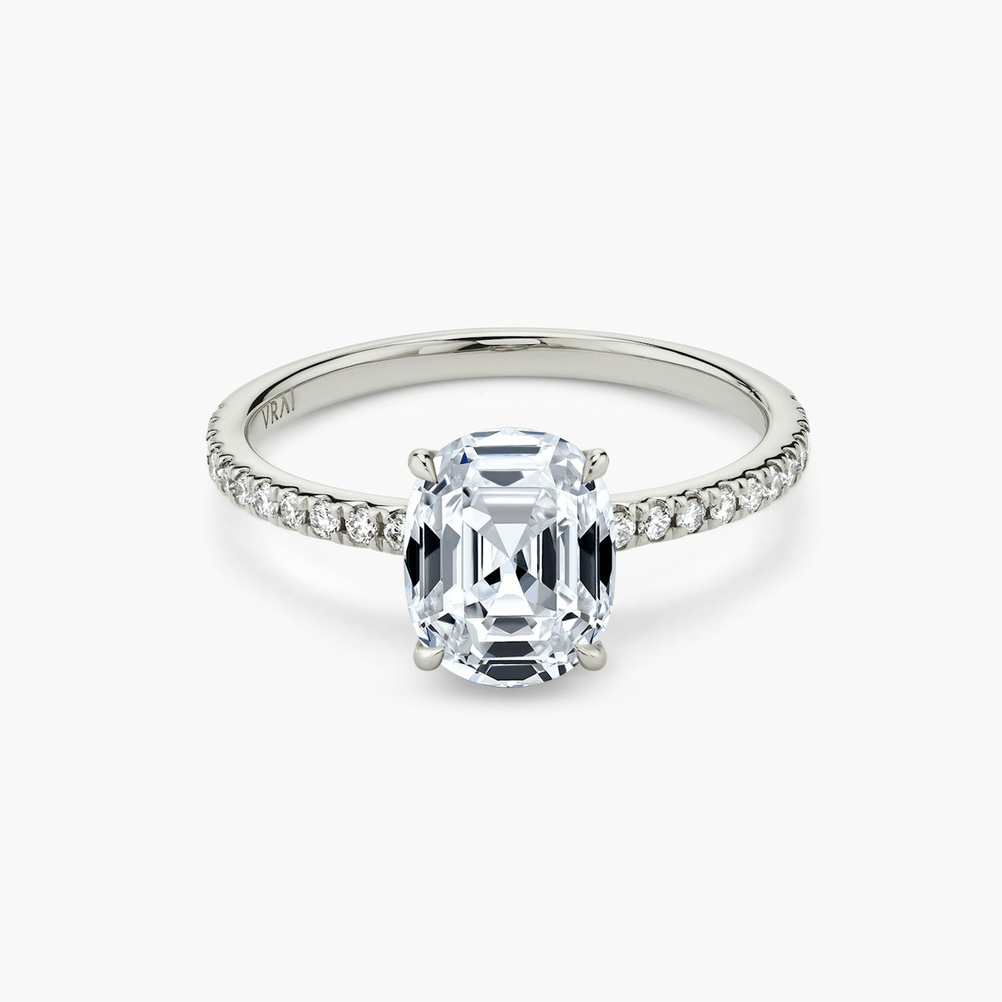 The Signature | Capri | 18k | White Gold | bandAccent: Pavé | bandWidth: standard | excludeFromFeed: null | hiddenHalo: no | diamondOrientation: vertical | caratWeight: other