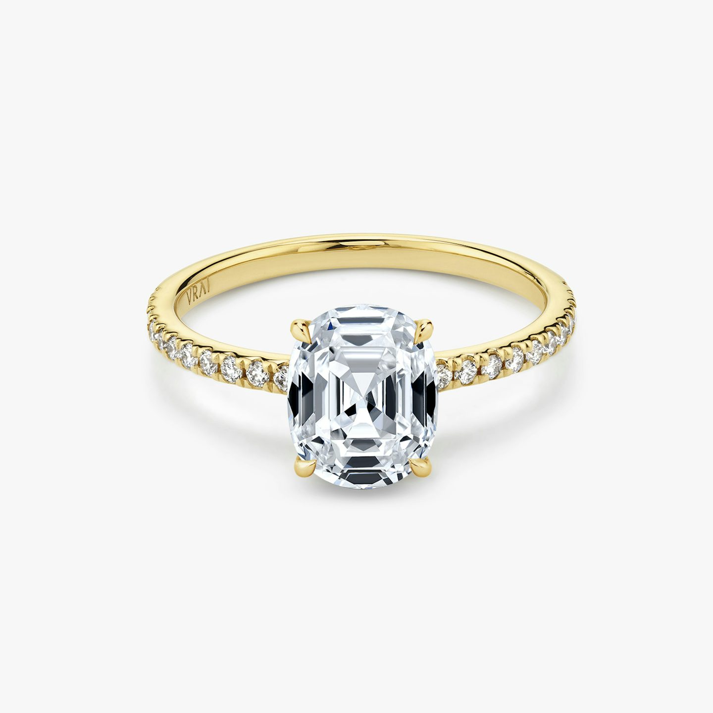 The Signature | Capri | 18k | Yellow Gold | bandAccent: Pavé | bandWidth: standard | excludeFromFeed: null | hiddenHalo: no | diamondOrientation: vertical | caratWeight: other