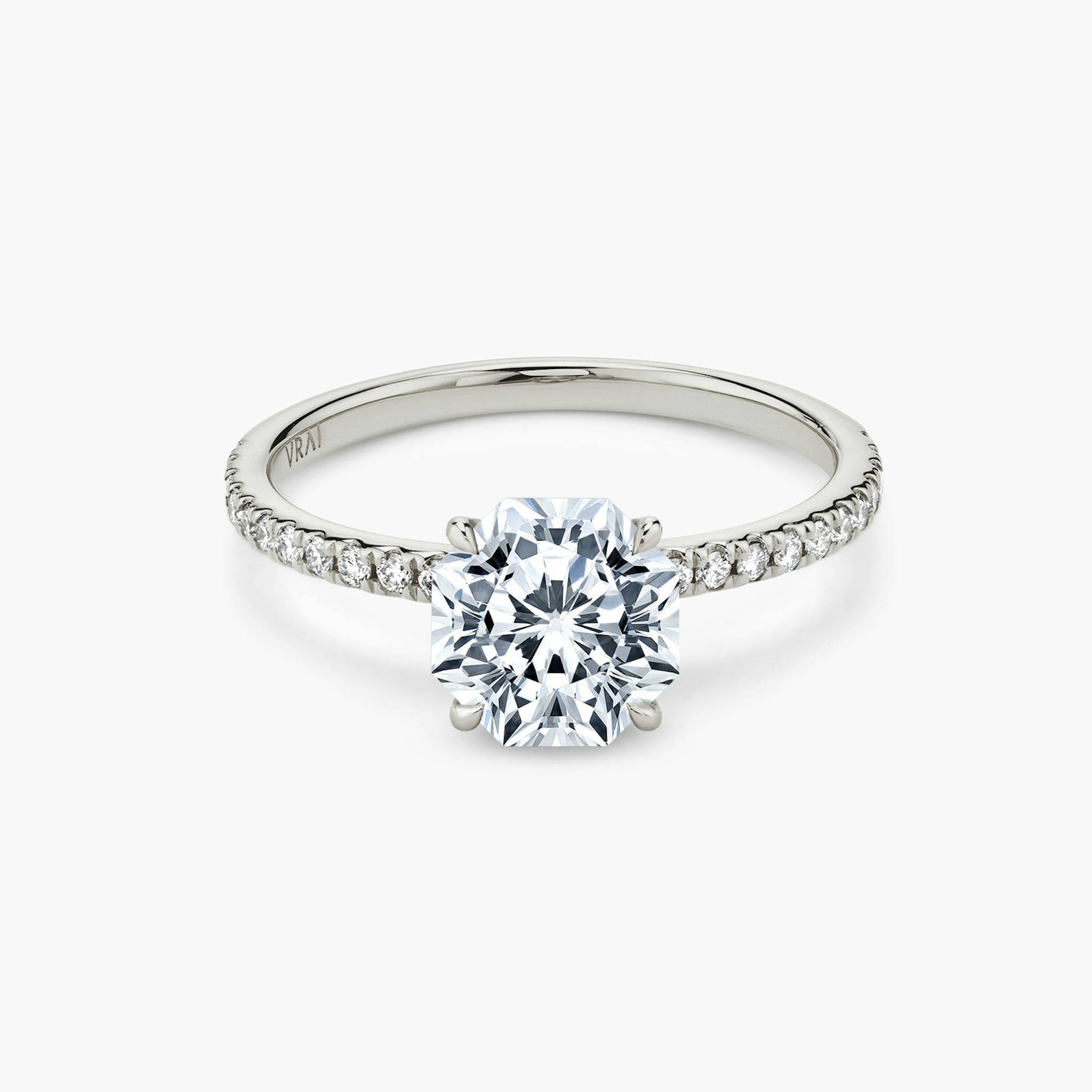 The Signature | Octavia | 18k | White Gold | bandAccent: Pavé | bandWidth: standard | excludeFromFeed: null | hiddenHalo: no | diamondOrientation: vertical | caratWeight: other