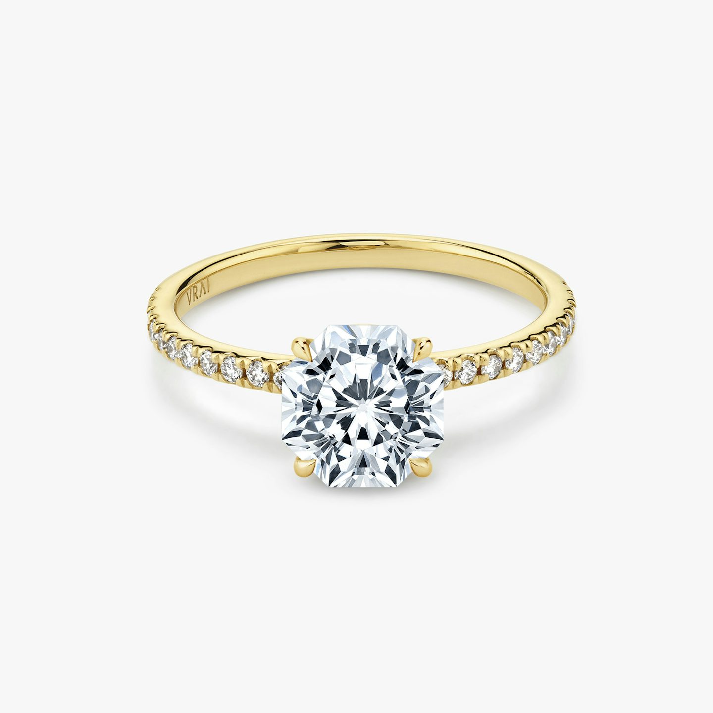 The Signature | Octavia | 18k | Yellow Gold | bandAccent: Pavé | bandWidth: standard | excludeFromFeed: null | hiddenHalo: no | diamondOrientation: vertical | caratWeight: other