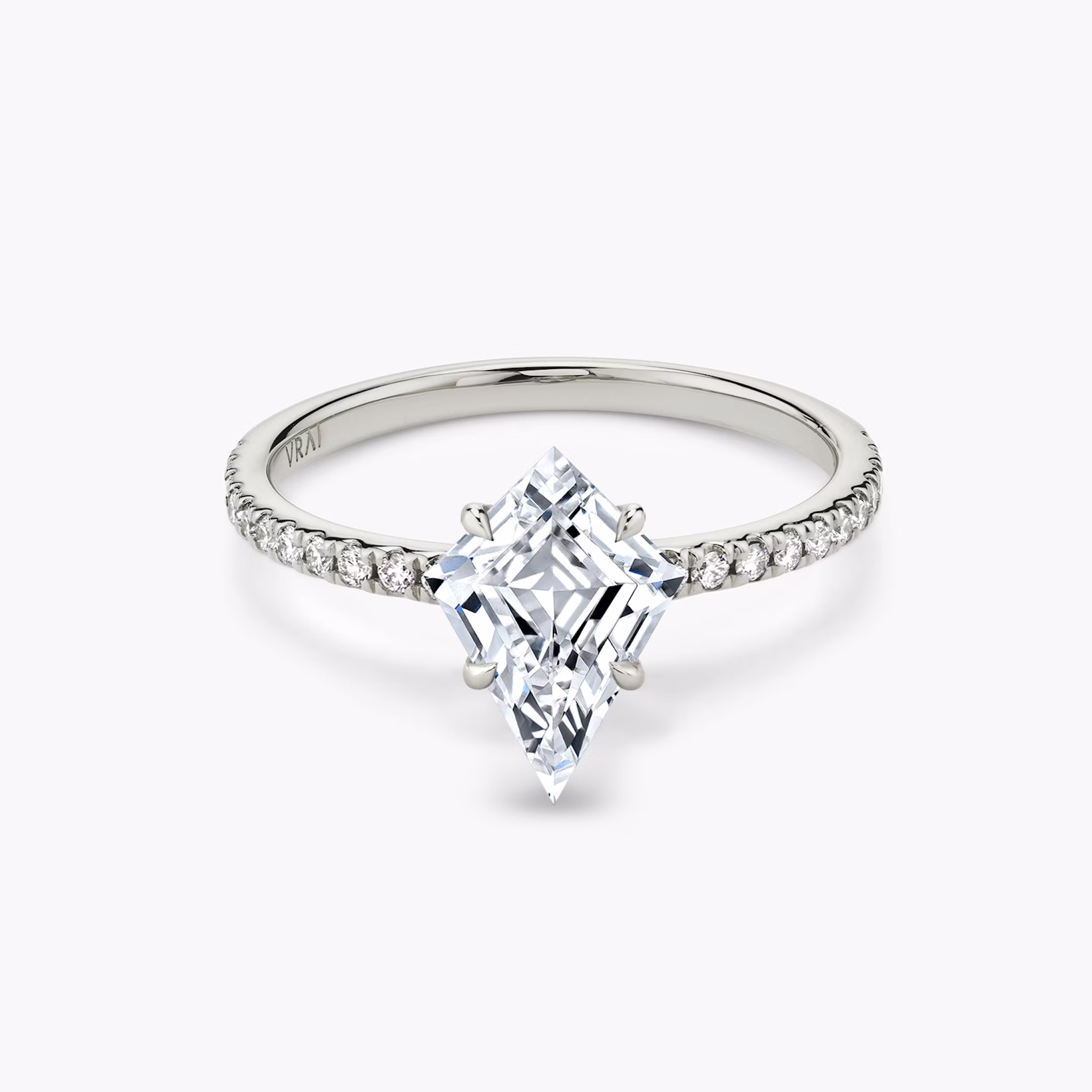 The Signature | Kite | Platinum | bandAccent: Pavé | bandWidth: standard | excludeFromFeed: null | hiddenHalo: no | diamondOrientation: vertical | caratWeight: other