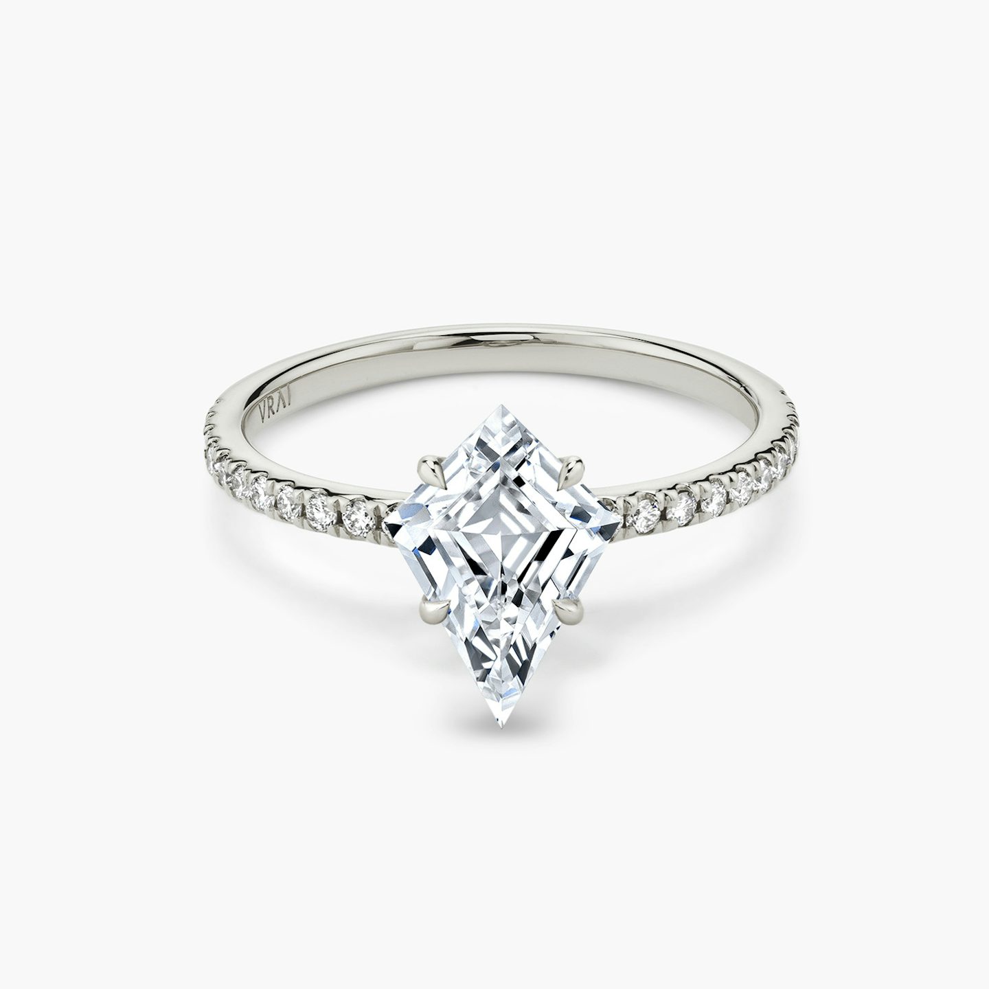 The Signature | Kite | Platinum | bandAccent: Pavé | bandWidth: standard | excludeFromFeed: null | hiddenHalo: no | diamondOrientation: vertical | caratWeight: other