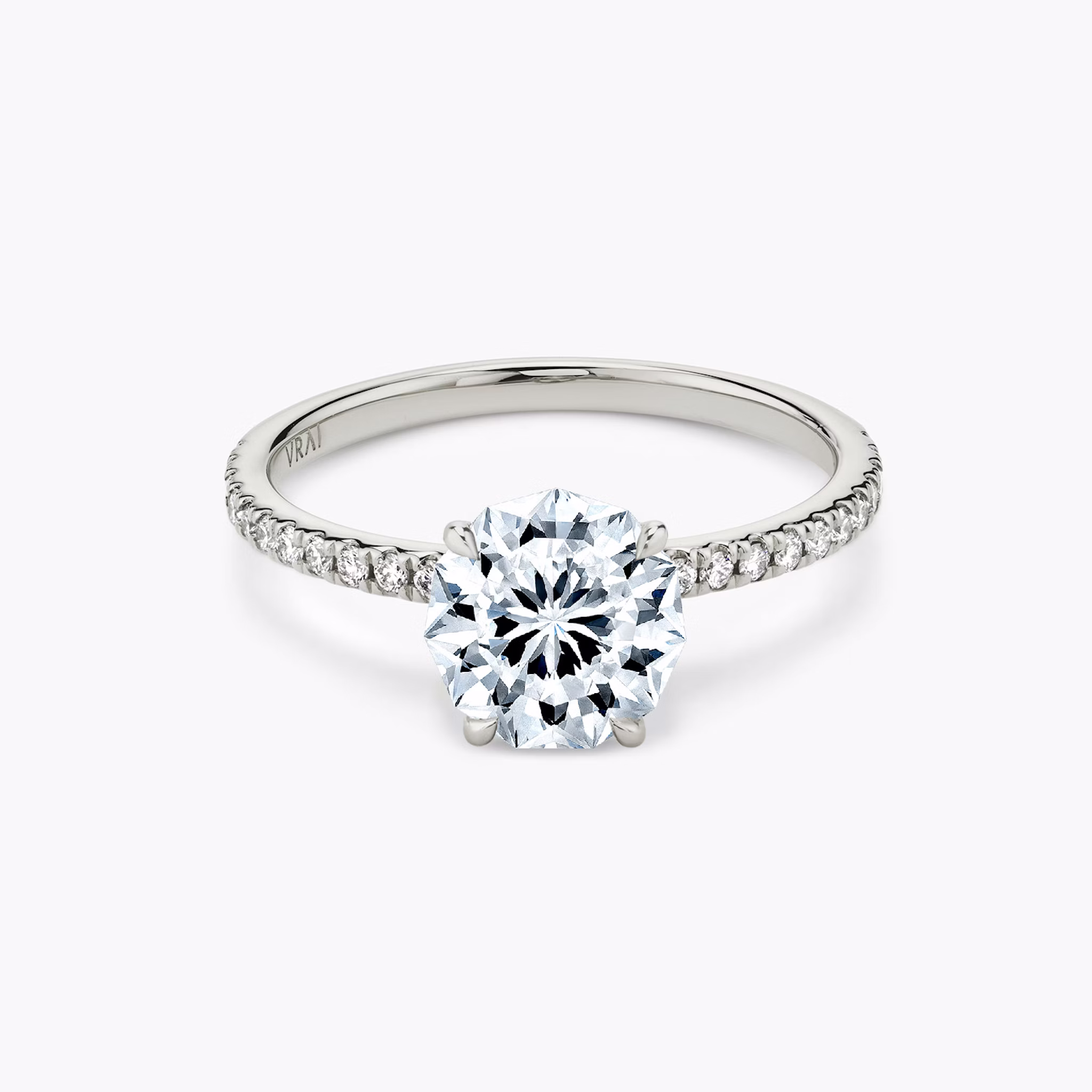 The Signature | Harmonia | 18k | White Gold | bandAccent: Pavé | bandWidth: standard | excludeFromFeed: null | hiddenHalo: no | diamondOrientation: vertical | caratWeight: other