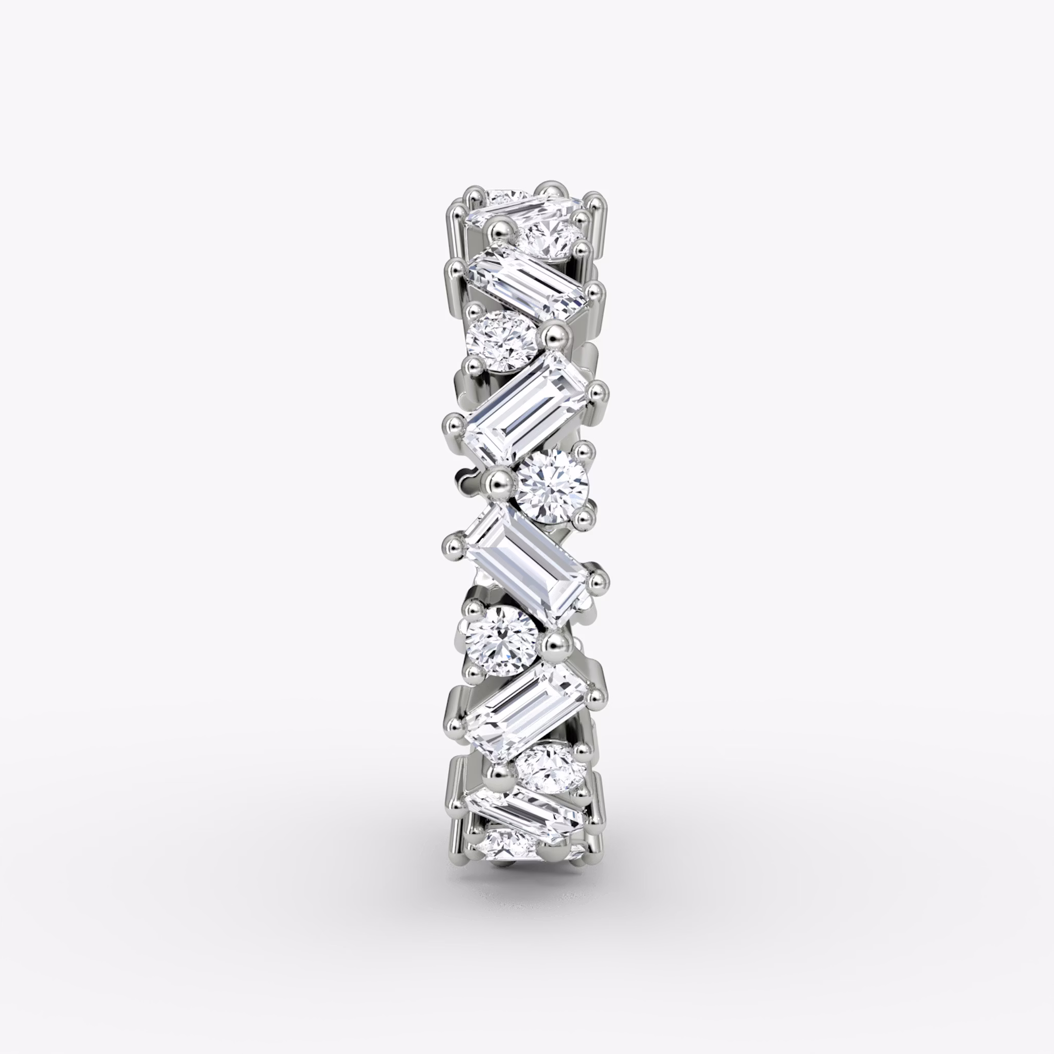 The Mixed Shape Eternity Band | Round Brilliant and Baguette | Platinum