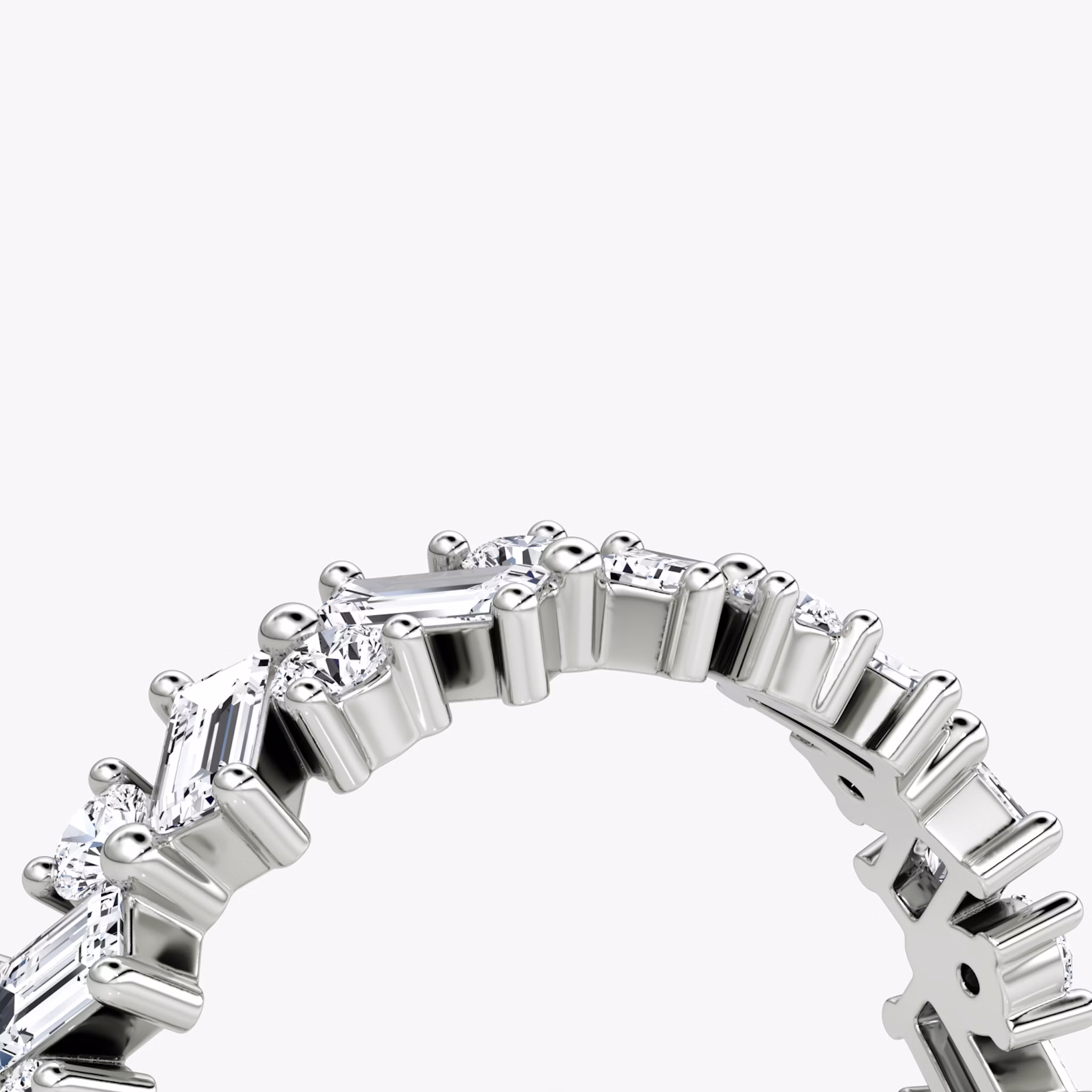 The Mixed Shape Eternity Band | Round Brilliant and Baguette | Platinum