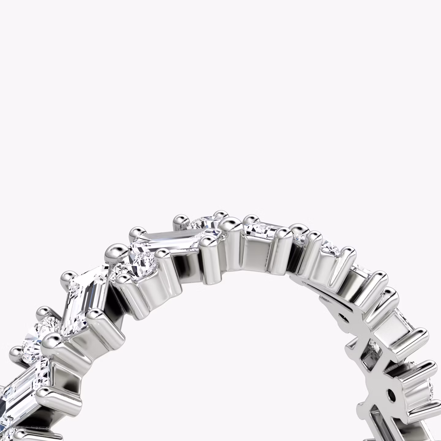 Alliance Mixed Shape Eternity | Rond brillant et Baguette | 18k | Or blanc
