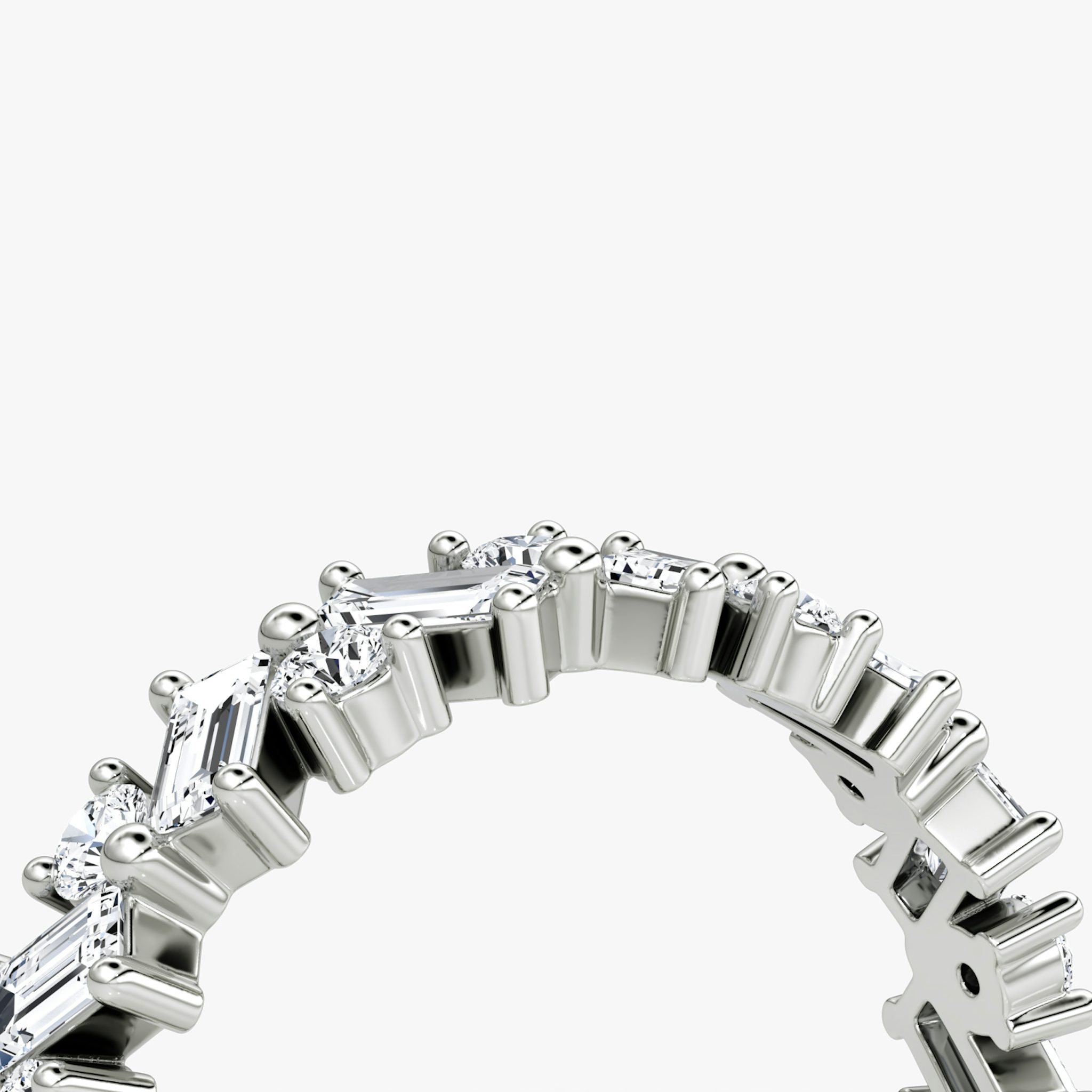 The Mixed Shape Eternity Band | Round Brilliant and Baguette | Platinum