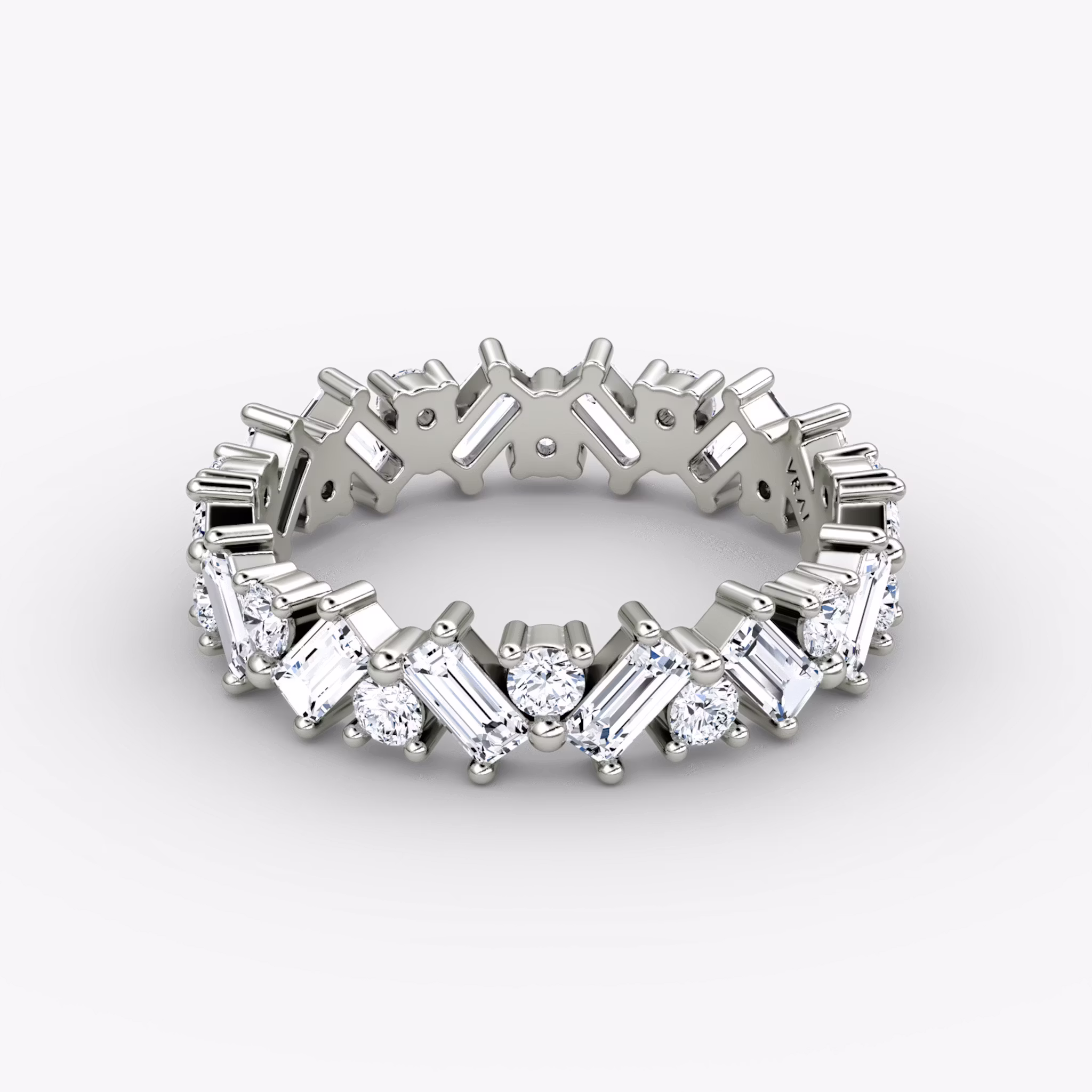 The Mixed Shape Eternity Band Round Brilliant and Baguette | Platinum