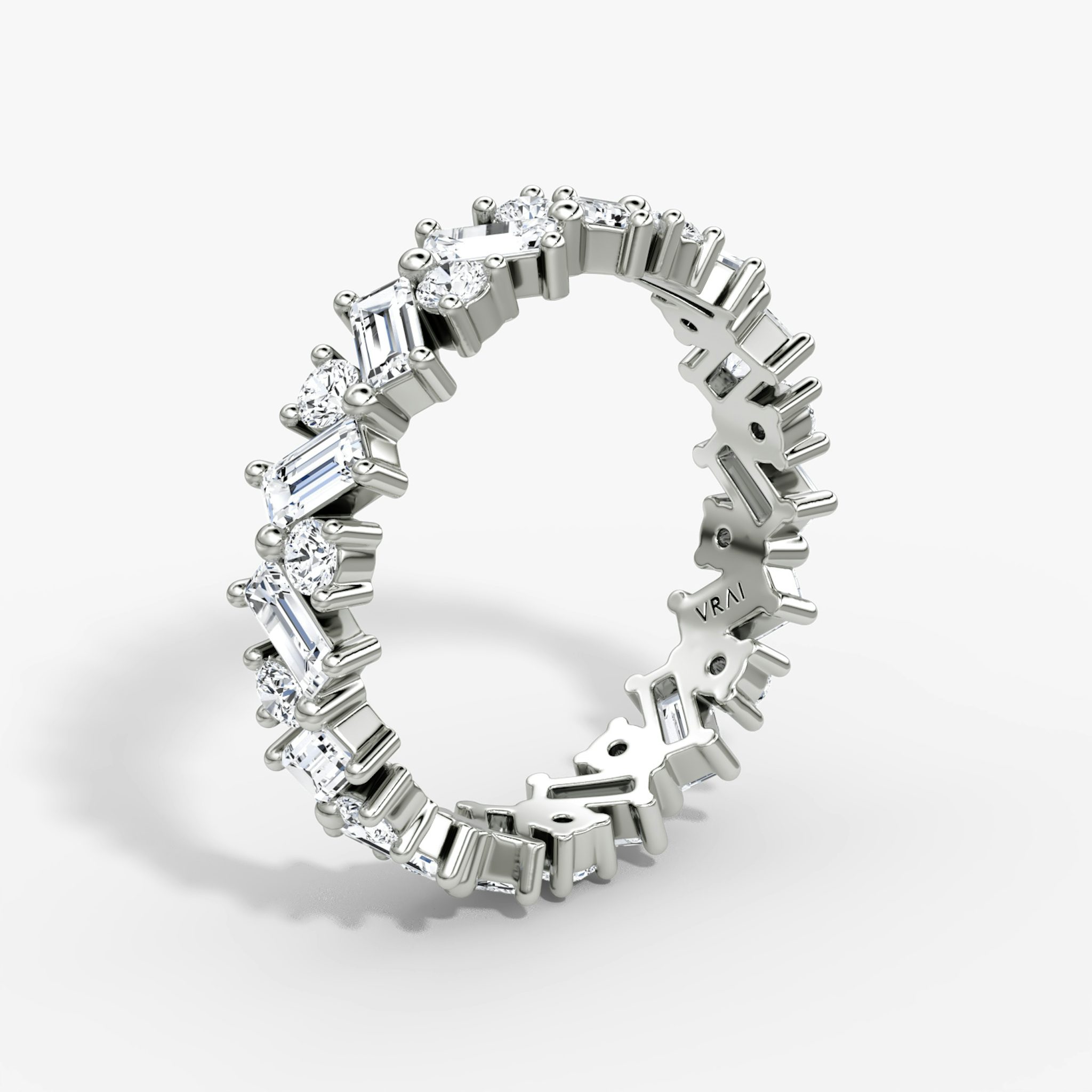 The Mixed Shape Eternity Band | Round Brilliant and Baguette | Platinum