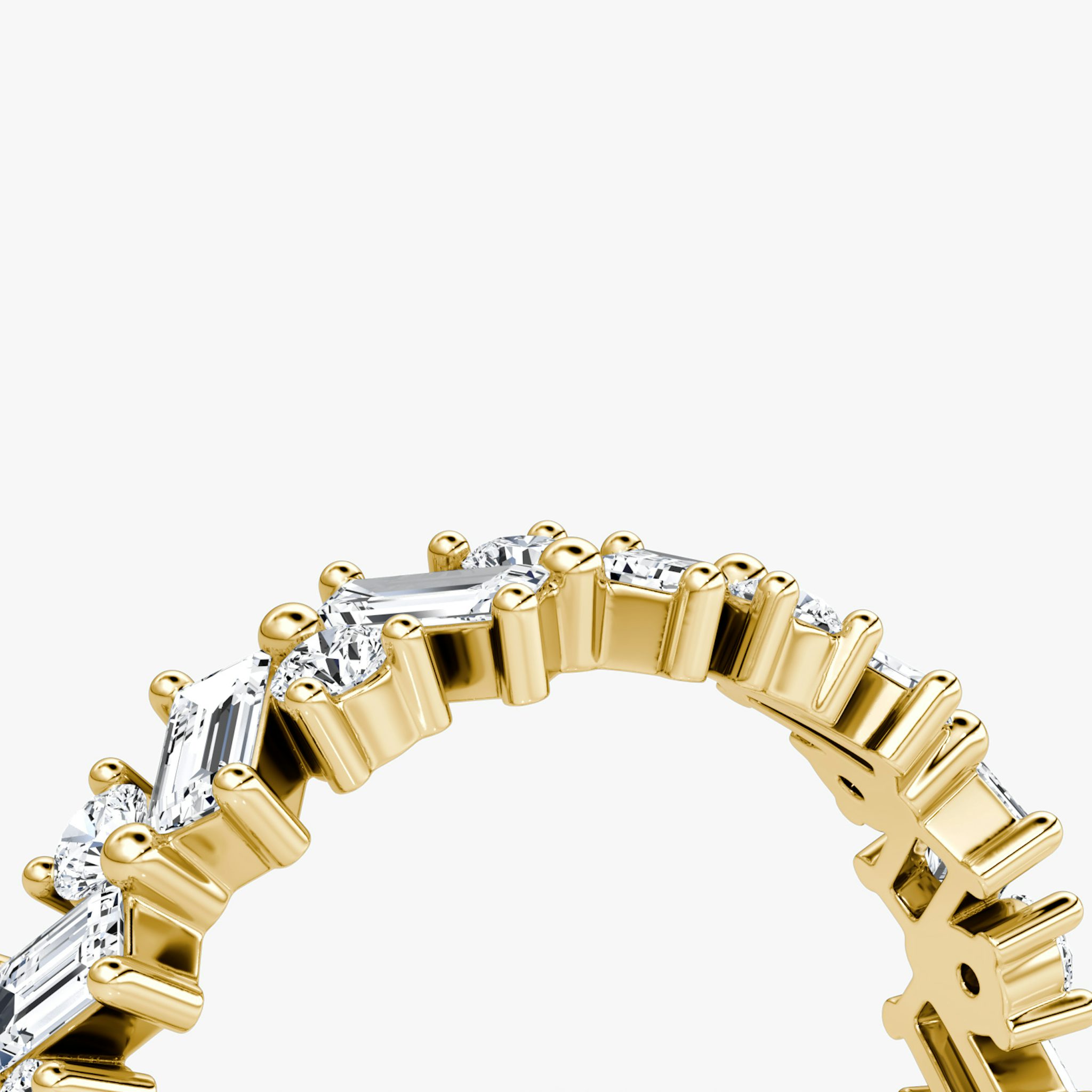 The Mixed Shape Eternity Band | Round Brilliant and Baguette | 18k | Yellow Gold