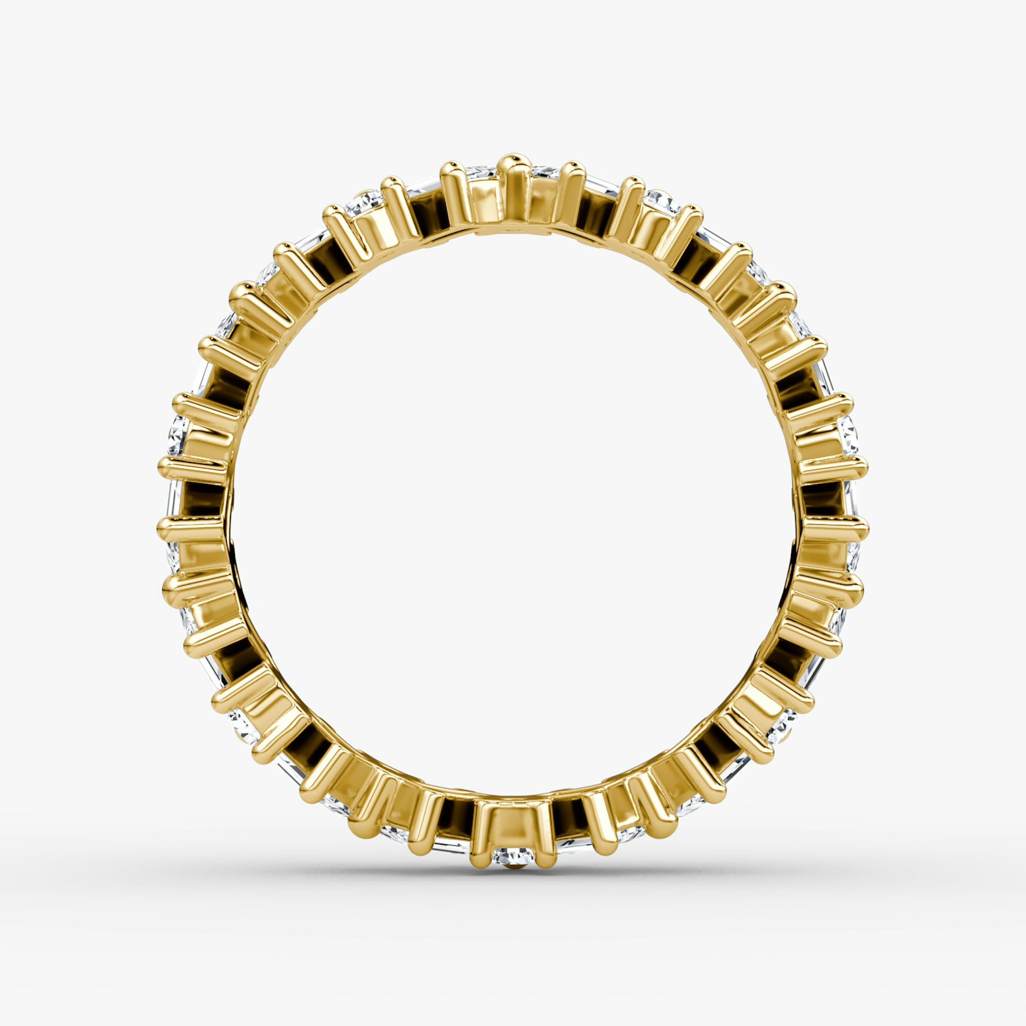 The Mixed Shape Eternity Band | Round Brilliant and Baguette | 18k | Yellow Gold