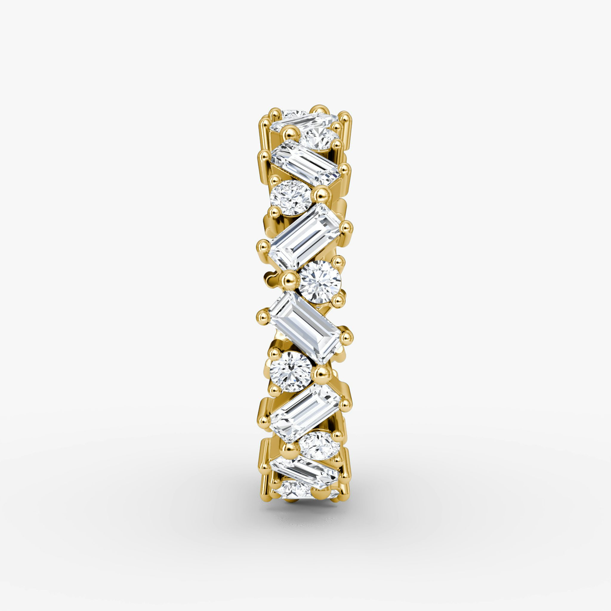The Mixed Shape Eternity Band | Round Brilliant and Baguette | 18k | Yellow Gold