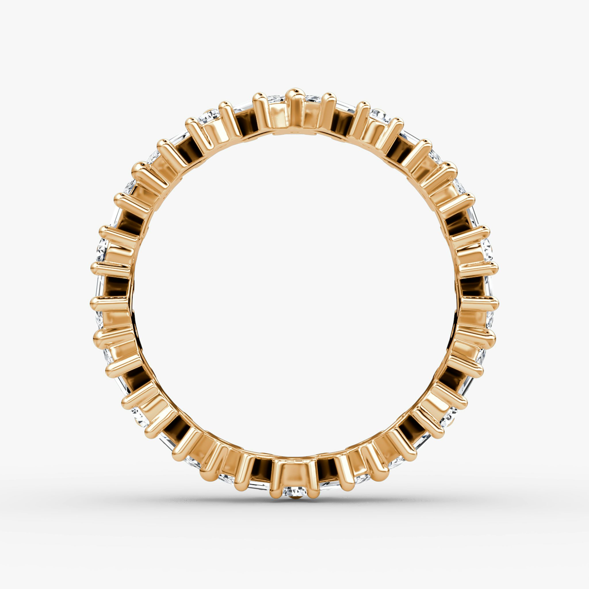 The Mixed Shape Eternity Band | Round Brilliant and Baguette | 14k | Rose Gold