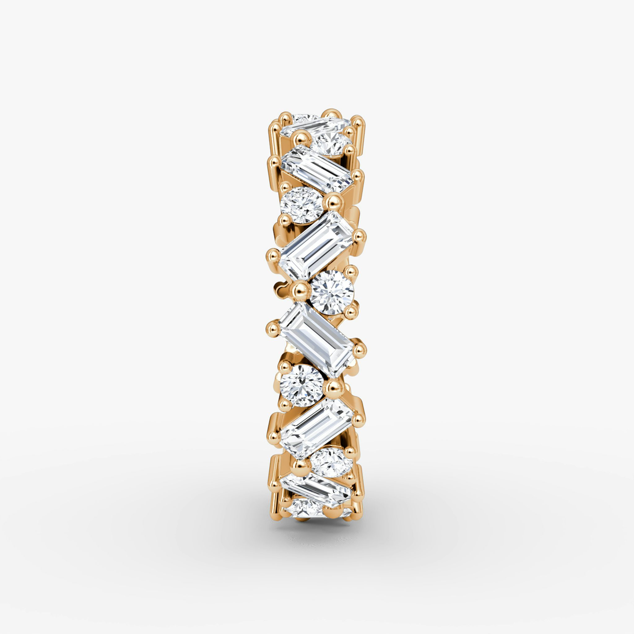 The Mixed Shape Eternity Band | Round Brilliant and Baguette | 14k | Rose Gold