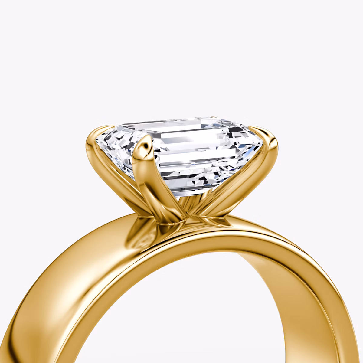 Cigar Band Solitaire | Emerald | 18k | Yellow Gold | bandWidth: 6mm | diamondOrientation: horizontal | caratWeight: other