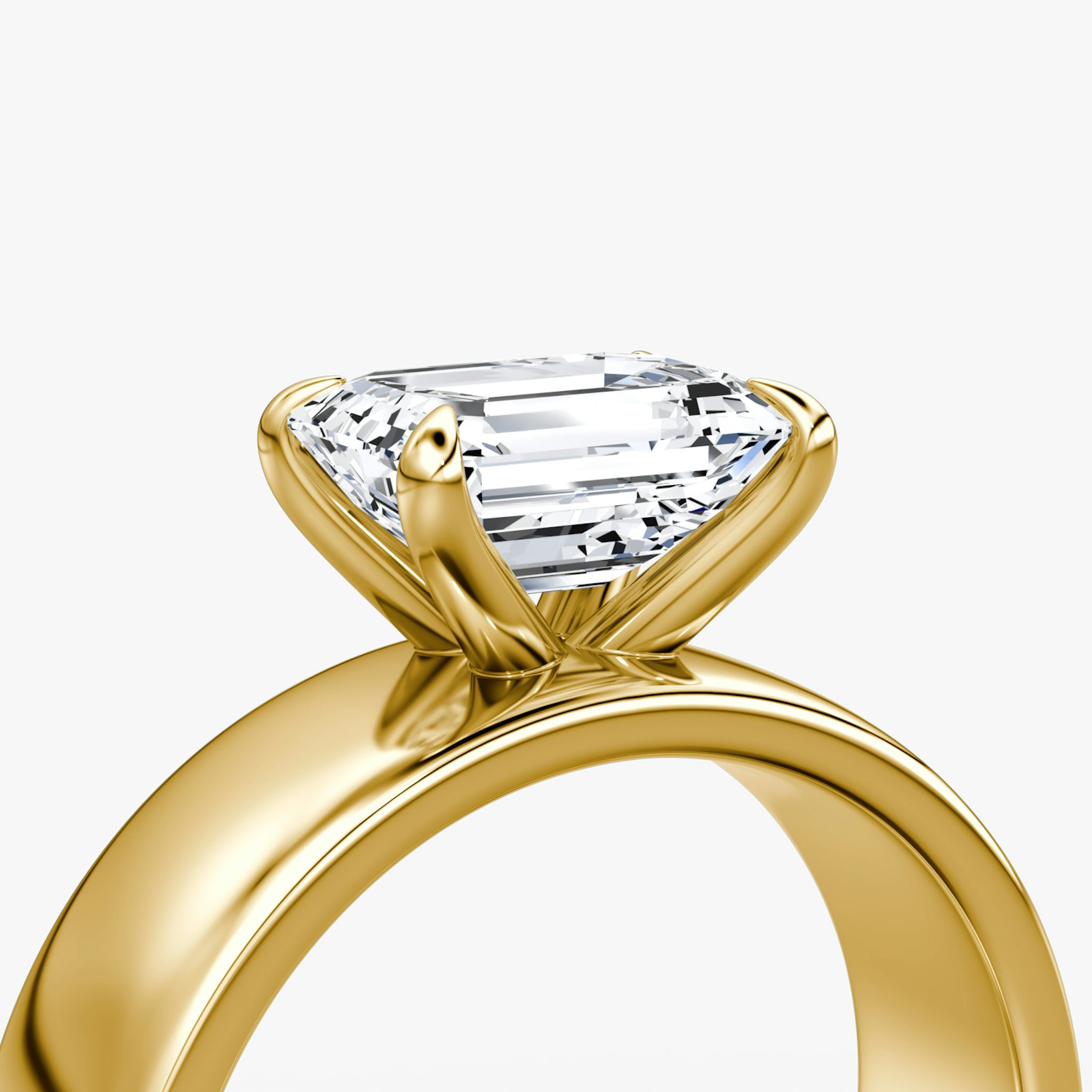 Cigar Band Solitaire | Emerald | 18k | Yellow Gold | bandWidth: 6mm | diamondOrientation: horizontal | caratWeight: other