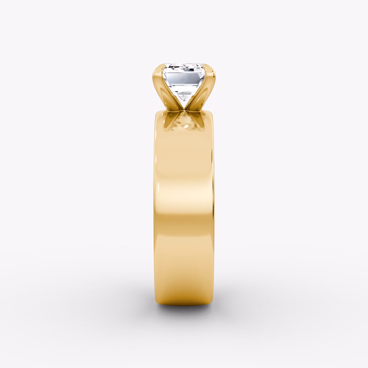 Cigar Band Solitaire | Emerald | 18k | Yellow Gold | bandWidth: 6mm | diamondOrientation: horizontal | caratWeight: other