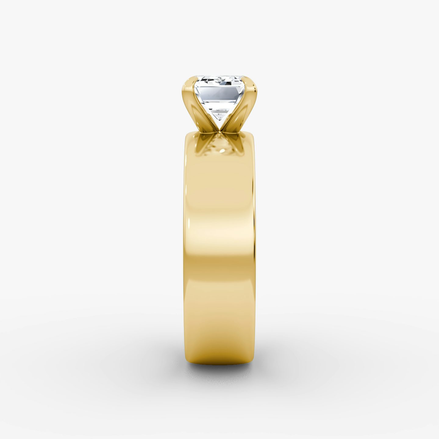 Cigar Band Solitaire | Emerald | 18k | Yellow Gold | bandWidth: 6mm | diamondOrientation: horizontal | caratWeight: other